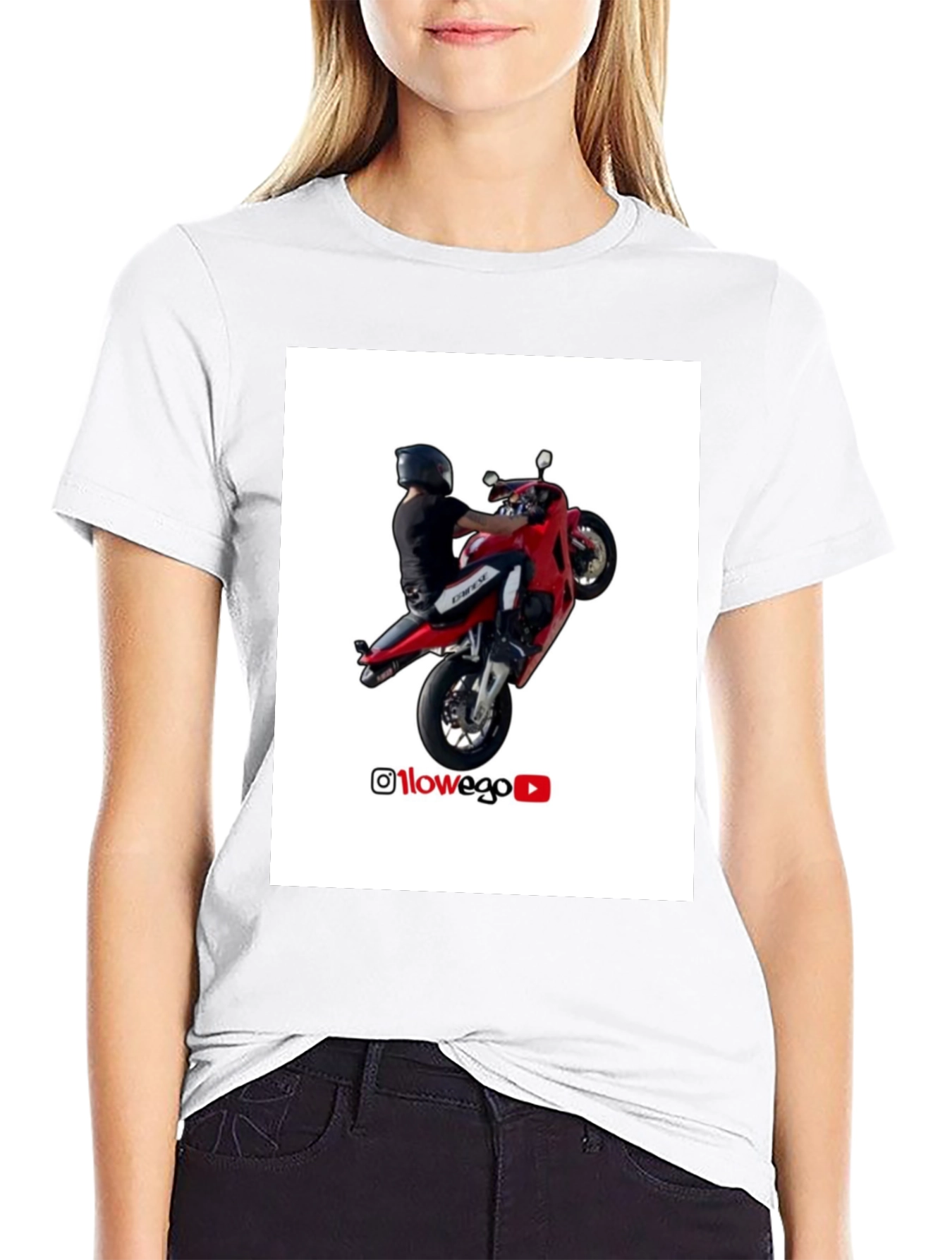 Motorcycle Rider T-Shirt - Wheelie Design