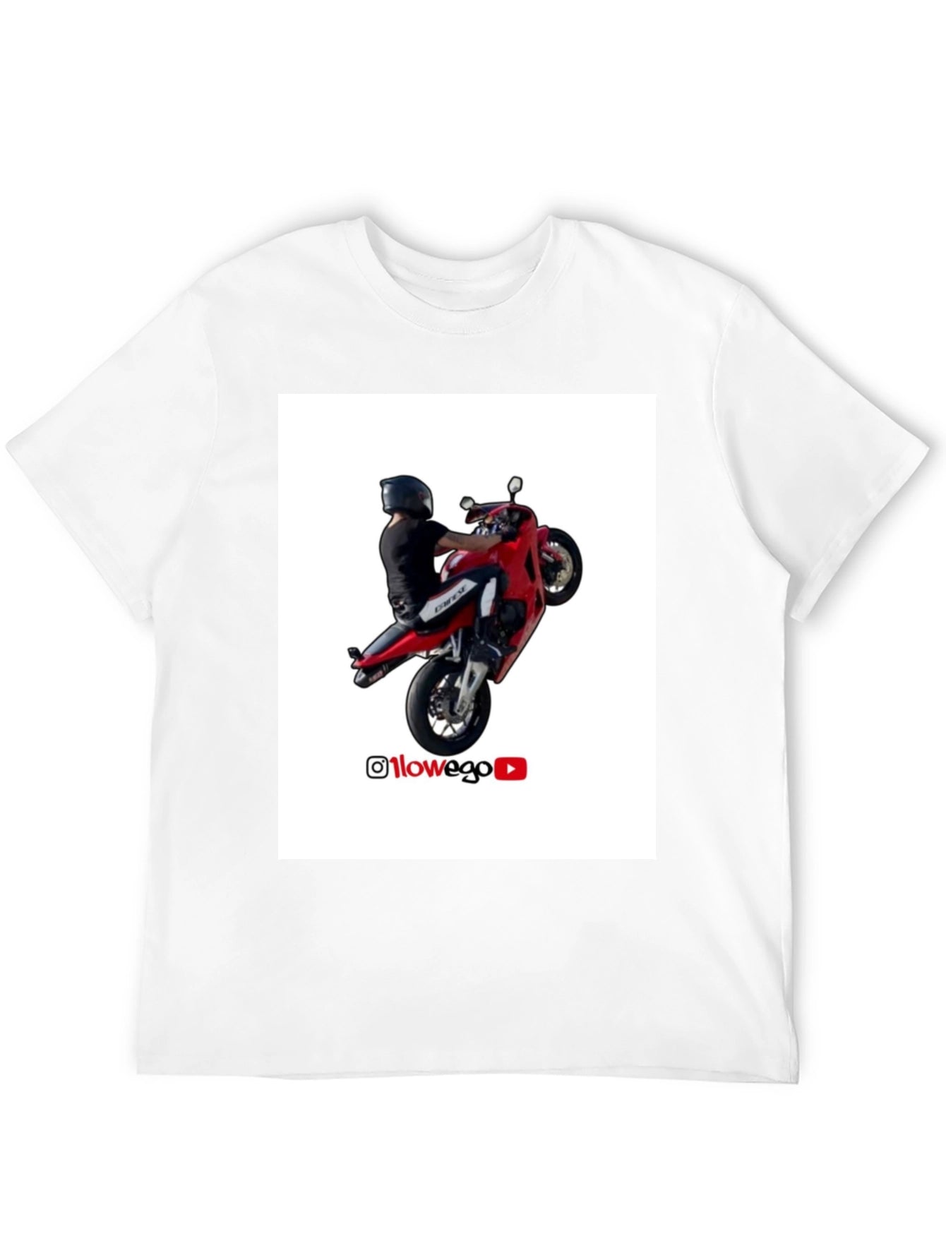 Motorcycle Rider T-Shirt - Wheelie Design