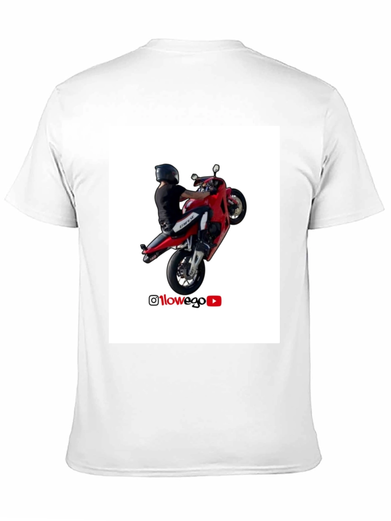 Motorcycle Rider T-Shirt - Wheelie Design