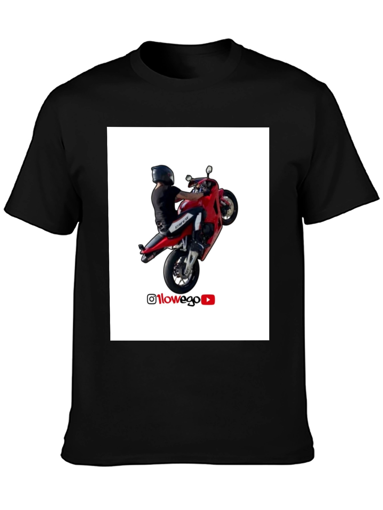 Motorcycle Rider T-Shirt - Wheelie Design