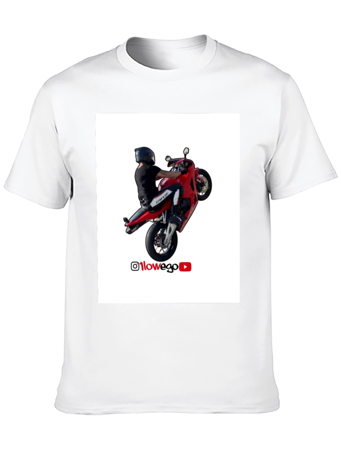 Motorcycle Rider T-Shirt - Wheelie Design