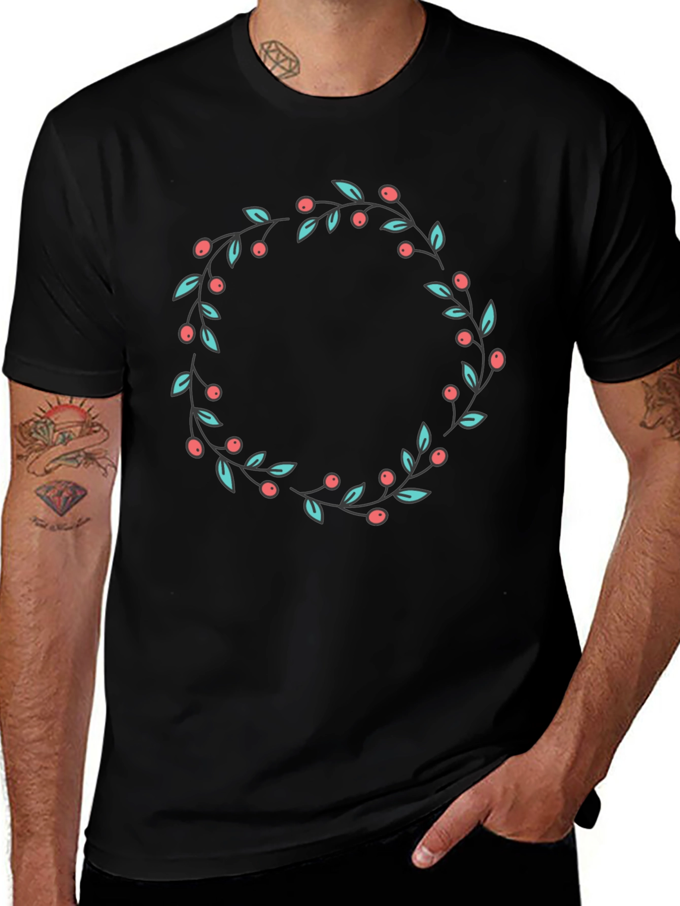 Berry Wreath Graphic Tee - Classic Fit
