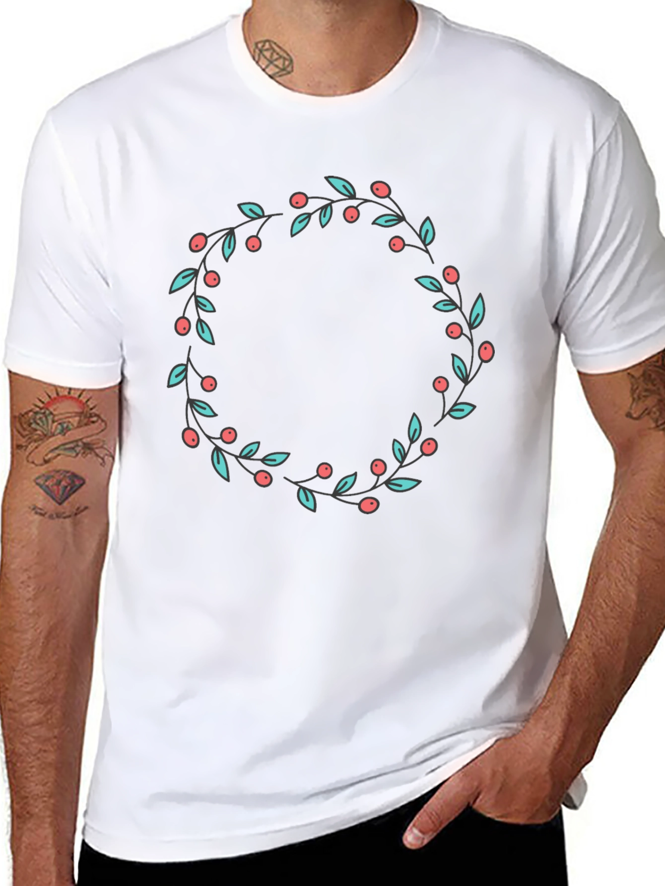 Berry Wreath Graphic Tee - Classic Fit