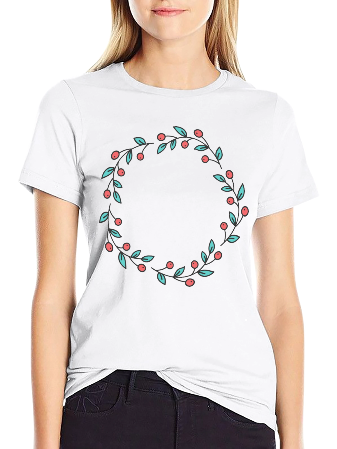 Berry Wreath Graphic Tee - Classic Fit