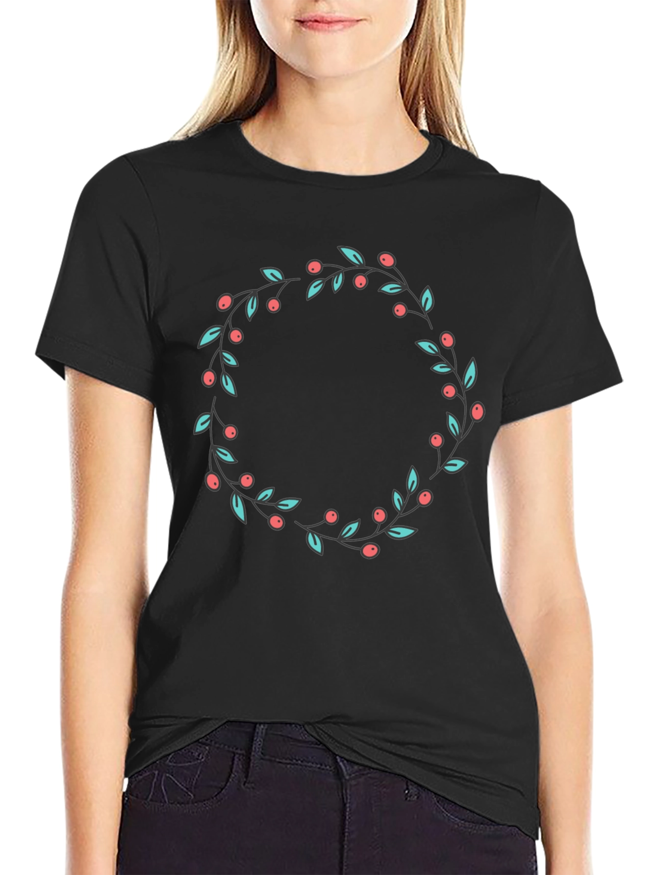 Berry Wreath Graphic Tee - Classic Fit