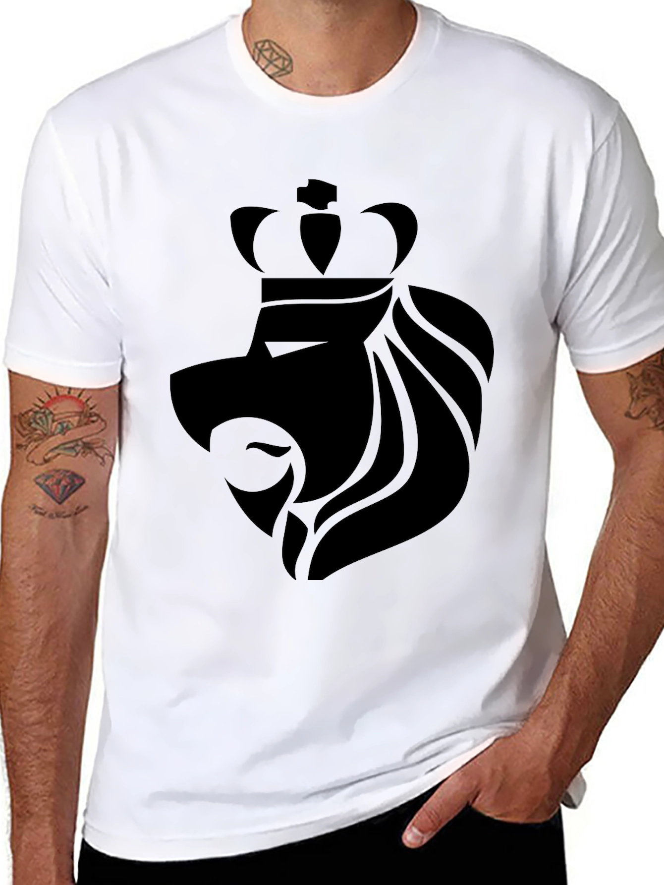 Lion Crown Graphic Tee - Black