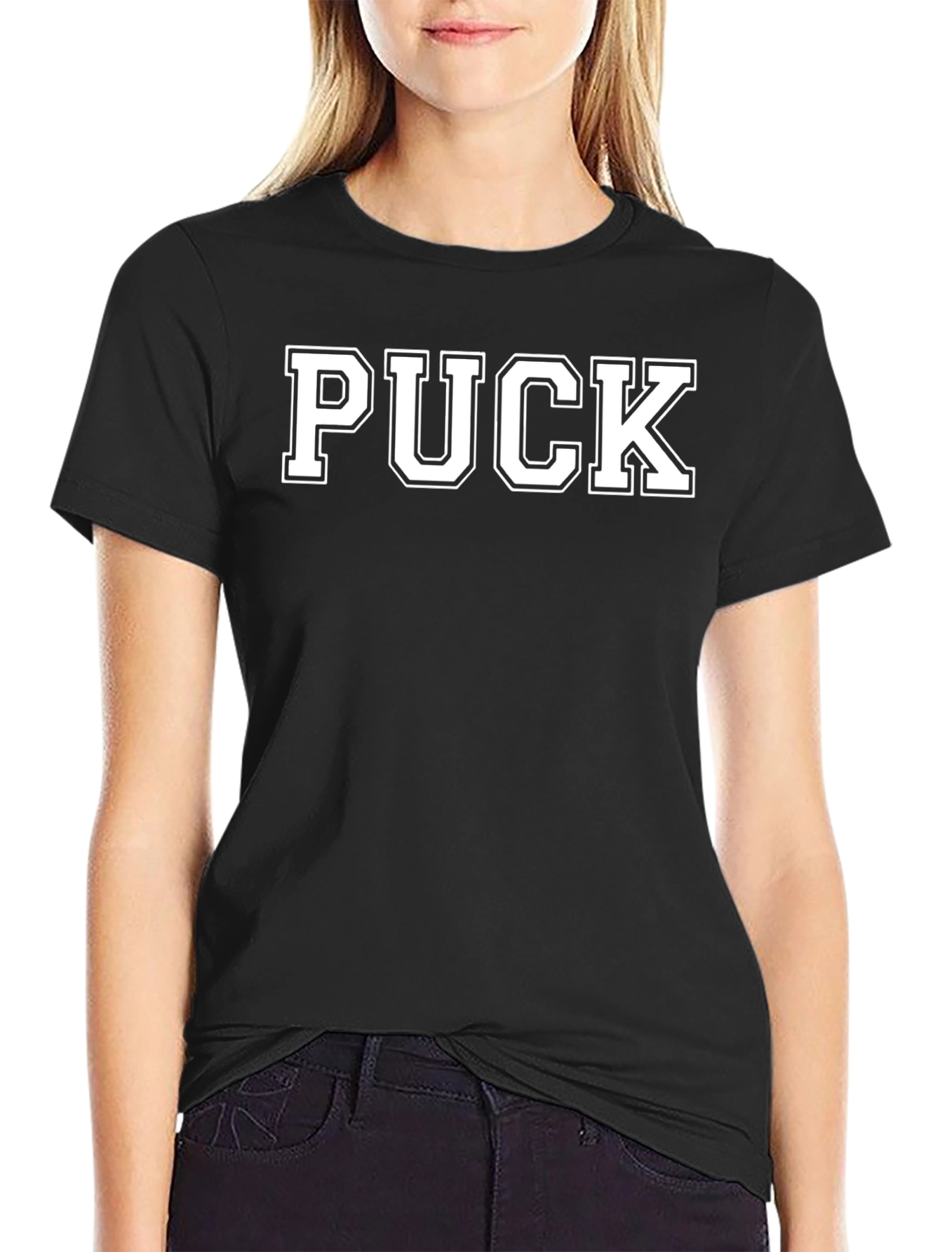 Puck Graphic T-Shirt - Black Hockey Fan Apparel
