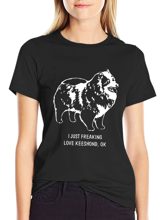 Keeshond Dog Lover T-Shirt - I Just Freaking Love Keeshonds