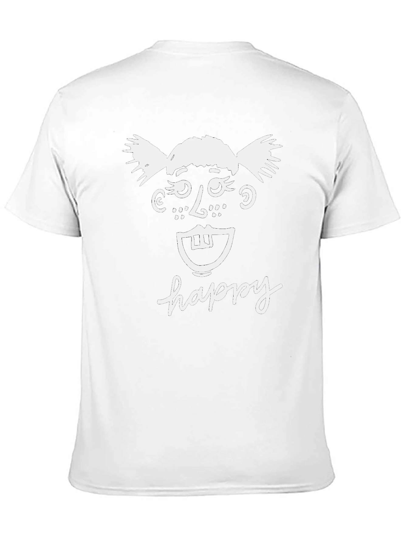 Happy Face Graphic Tee - Black Cotton T-Shirt
