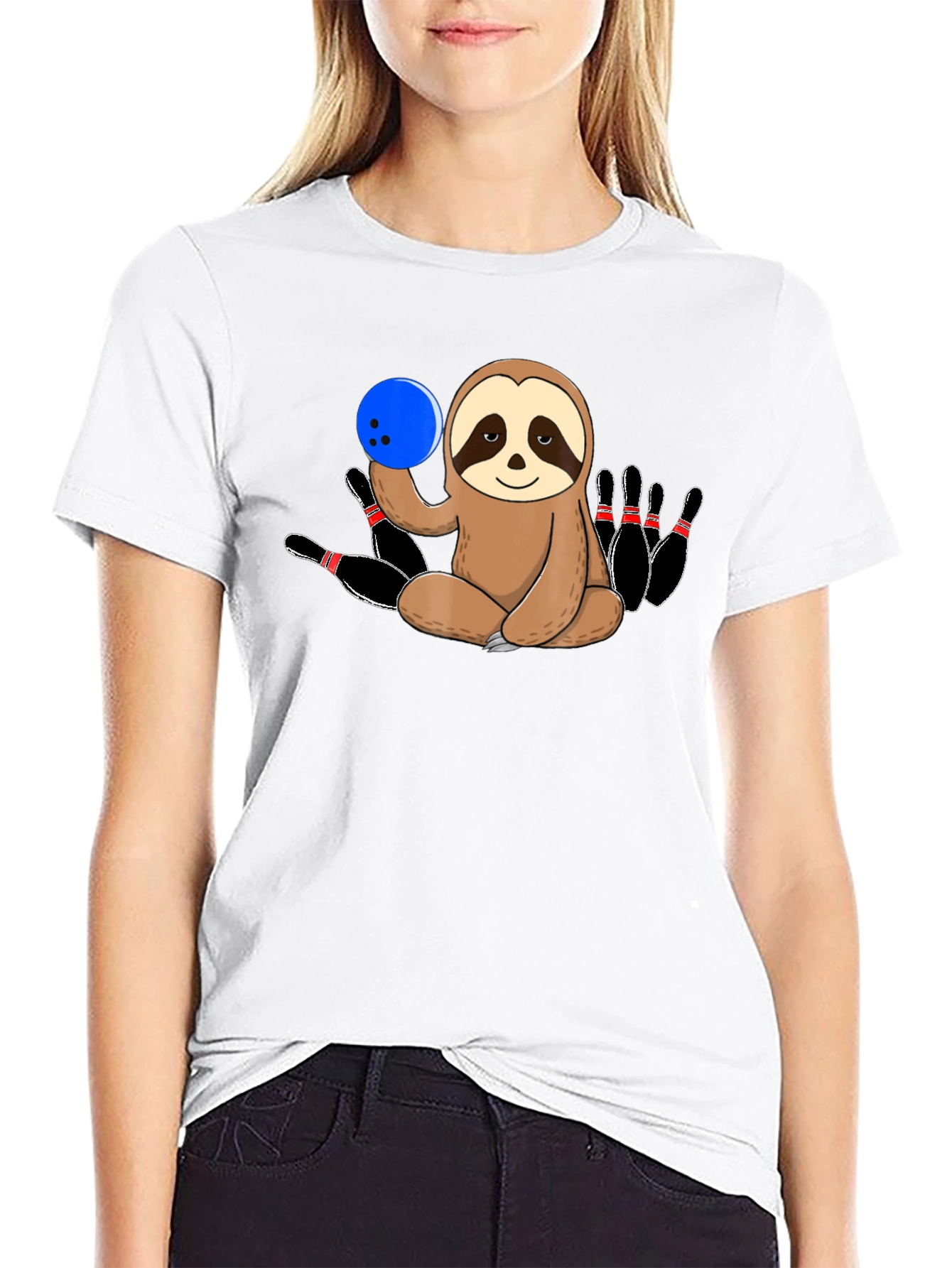 Sloth Bowling T-Shirt Funny Bowling Pin Tee