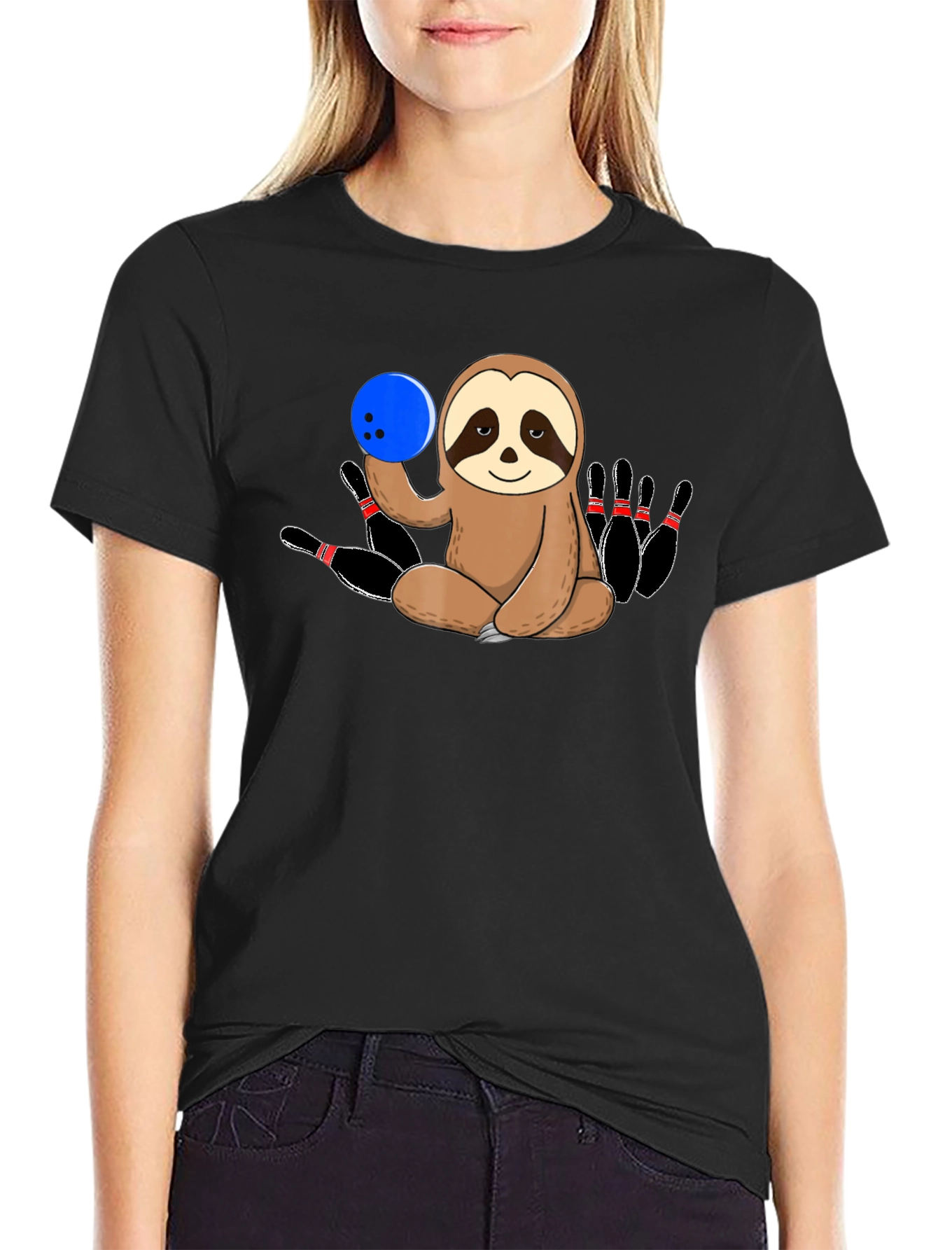 Sloth Bowling T-Shirt Funny Bowling Pin Tee