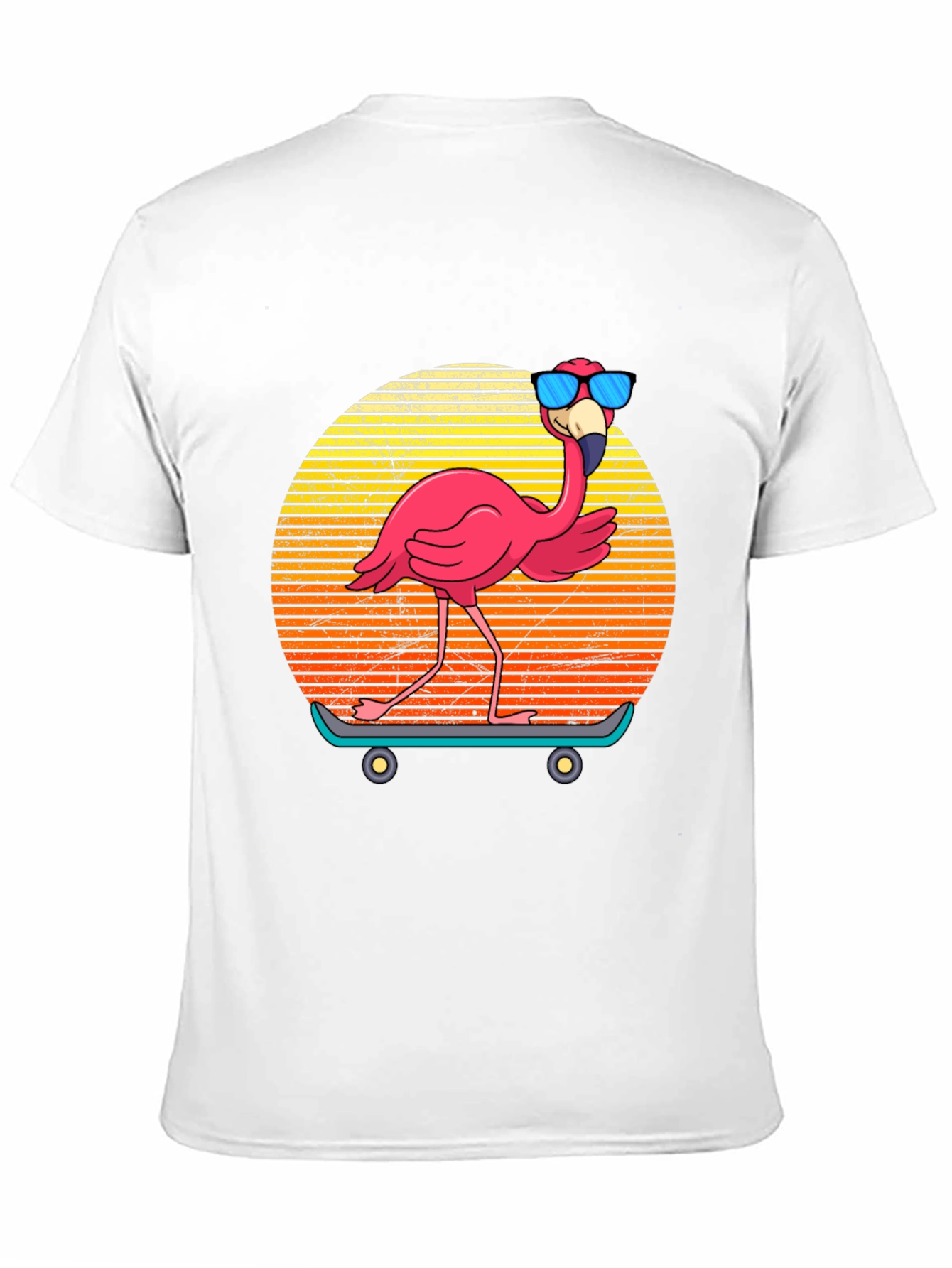 Skateboarding Flamingo Graphic Tee