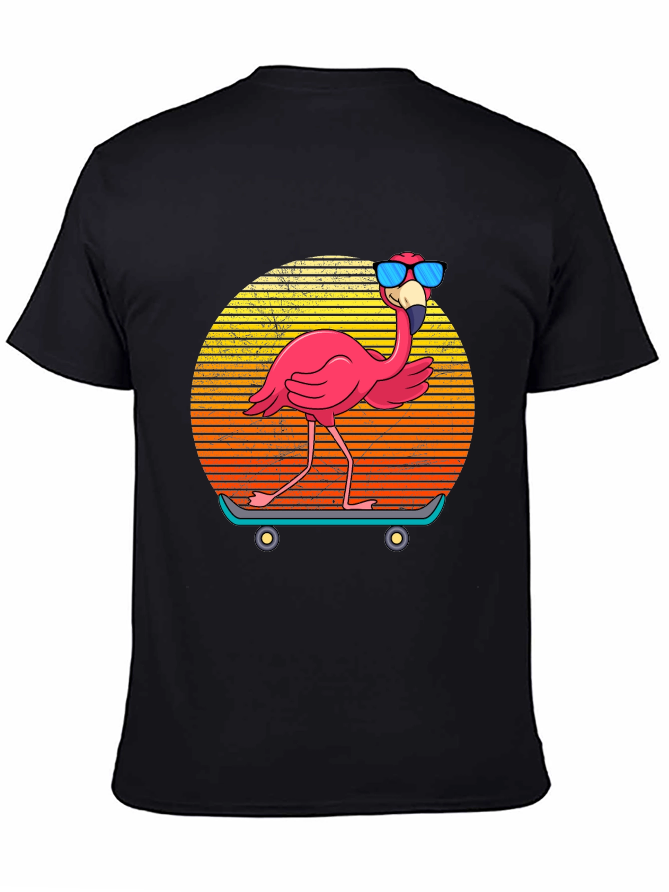 Skateboarding Flamingo Graphic Tee