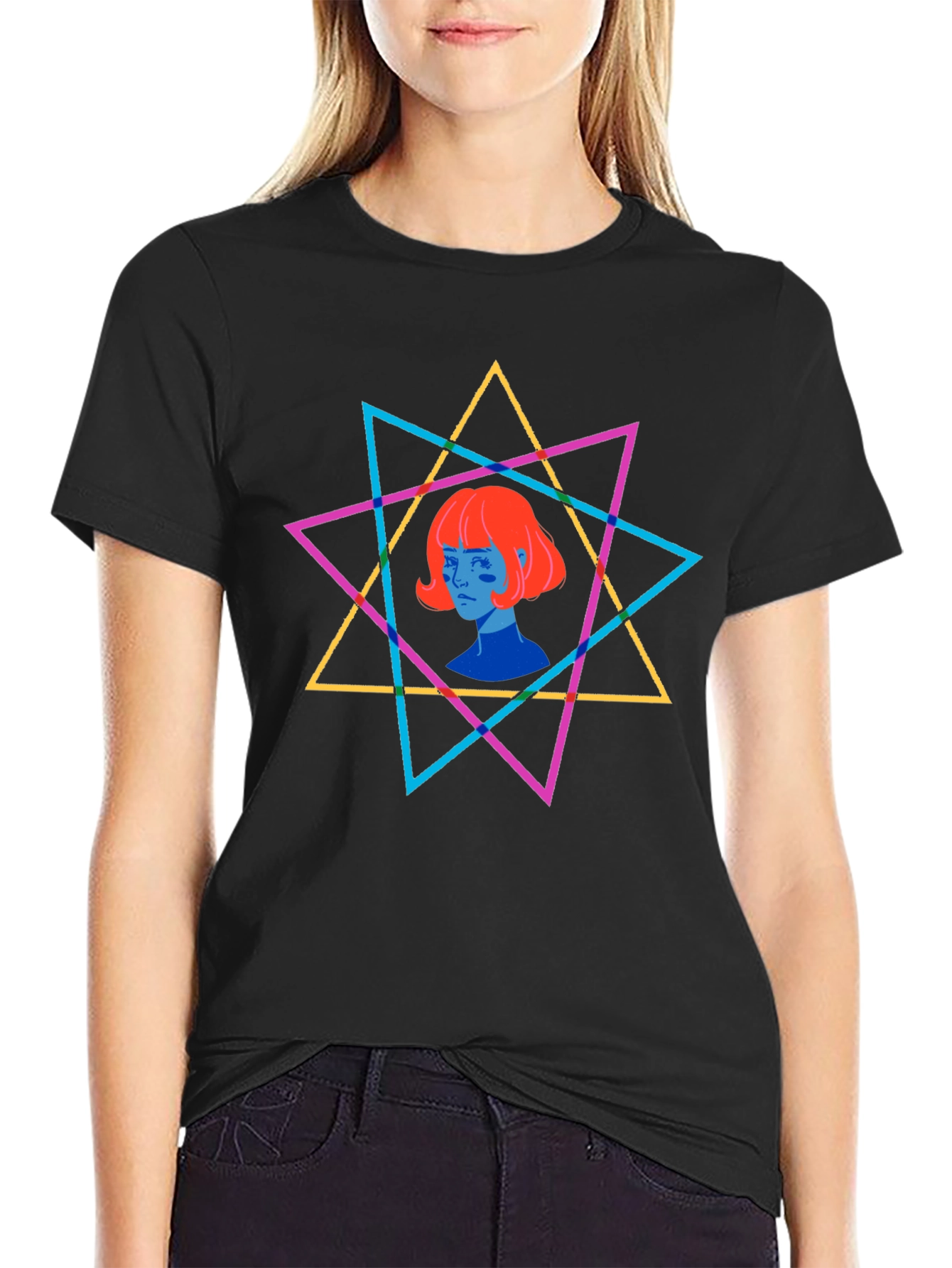 Geometric Star Graphic T-Shirt - Unisex
