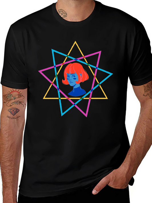 Geometric Star Graphic T-Shirt - Unisex