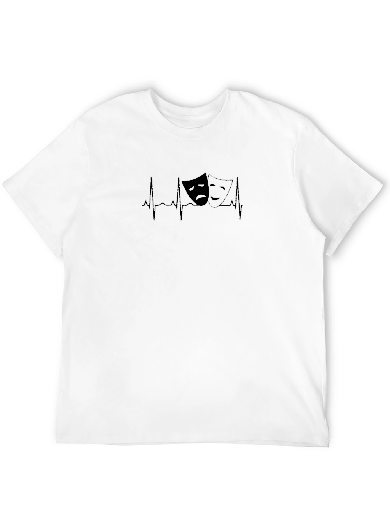 Drama Masks Heartbeat Graphic Tee - Black