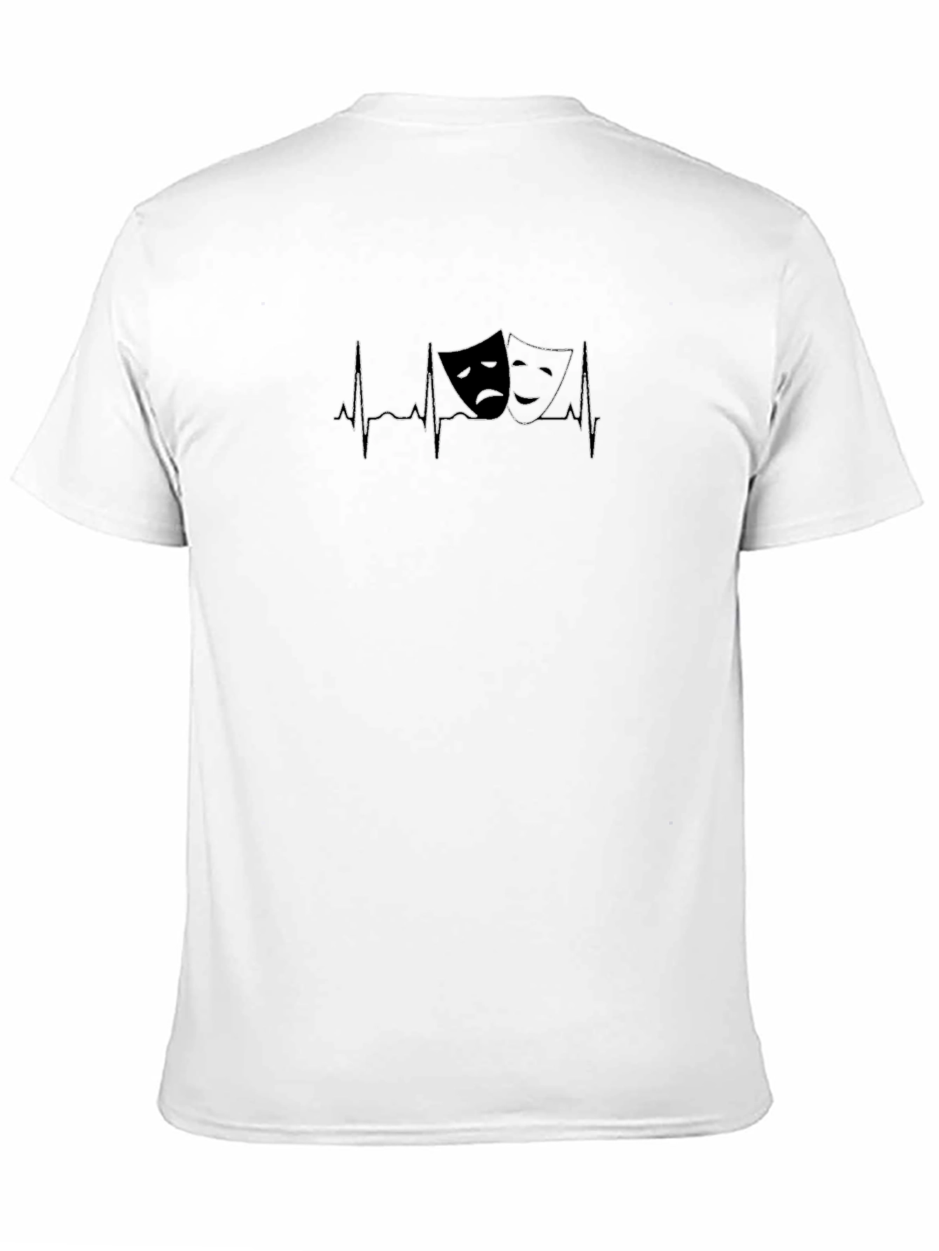 Drama Masks Heartbeat Graphic Tee - Black