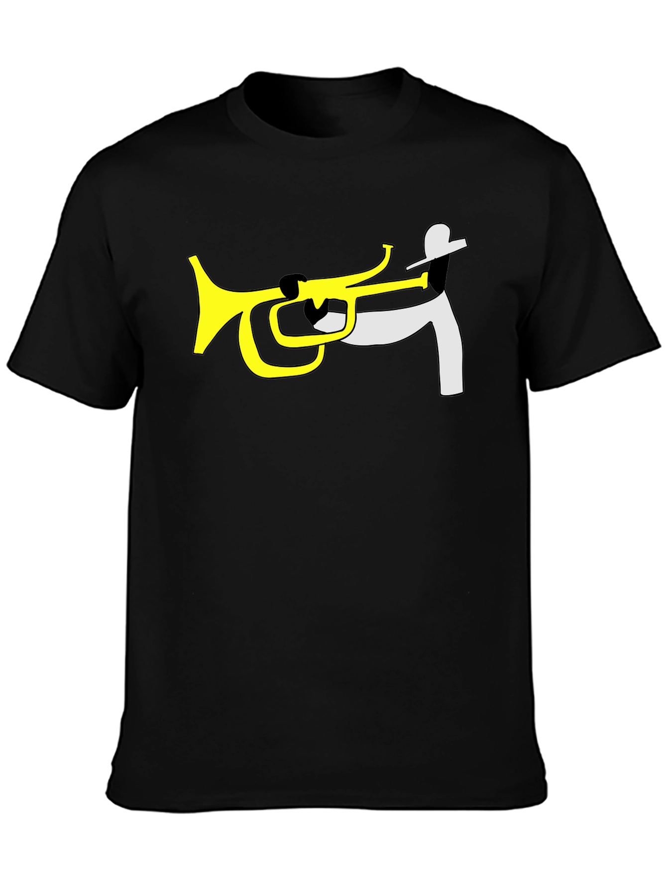 Jazz Trumpet T-Shirt - Black Cotton Graphic Tee