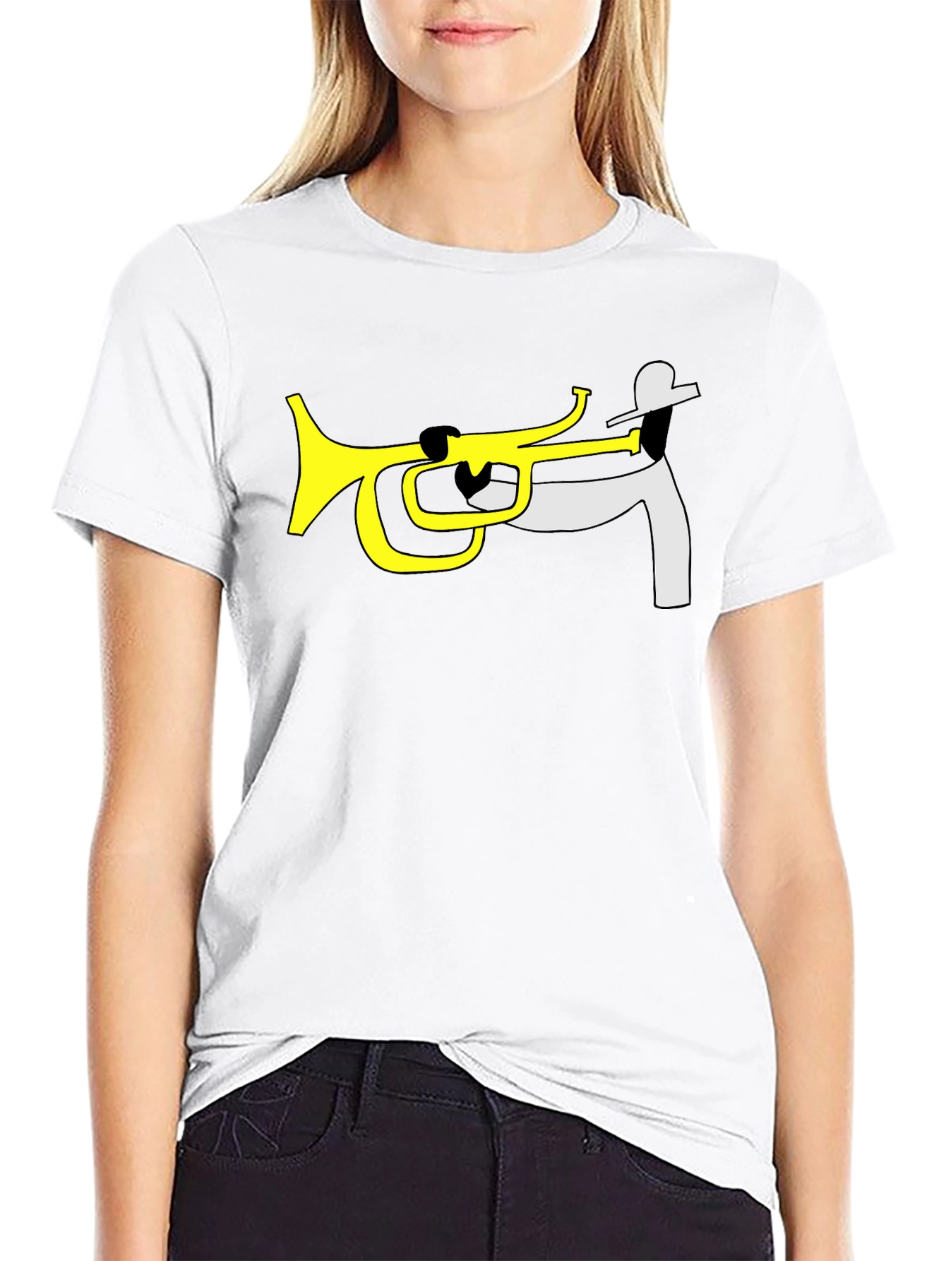 Jazz Trumpet T-Shirt - Black Cotton Graphic Tee