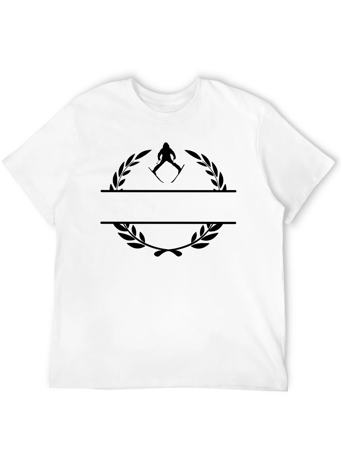Skiing Monogram Black T-Shirt