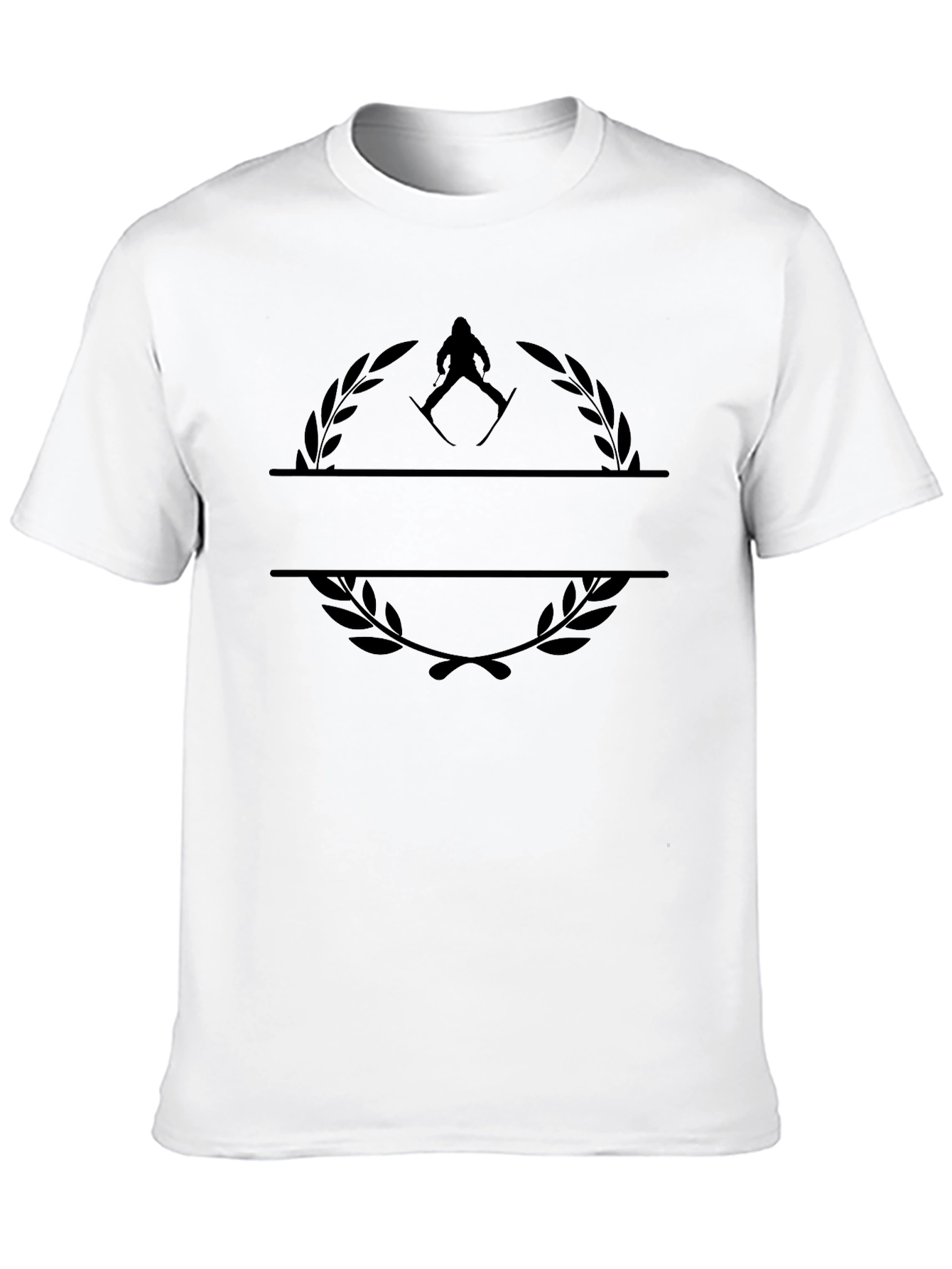 Skiing Monogram Black T-Shirt