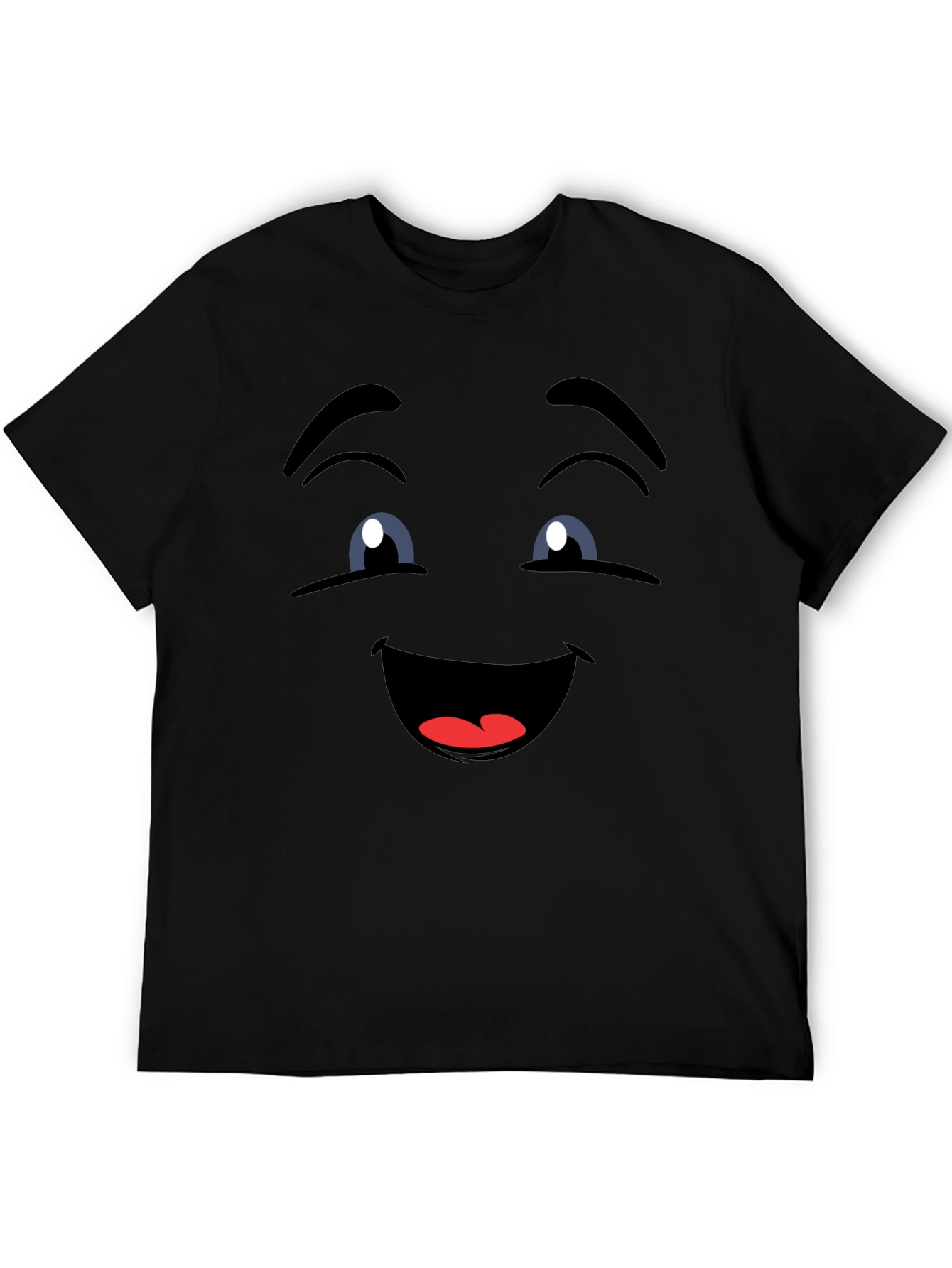 Funny Face Graphic Black T-Shirt