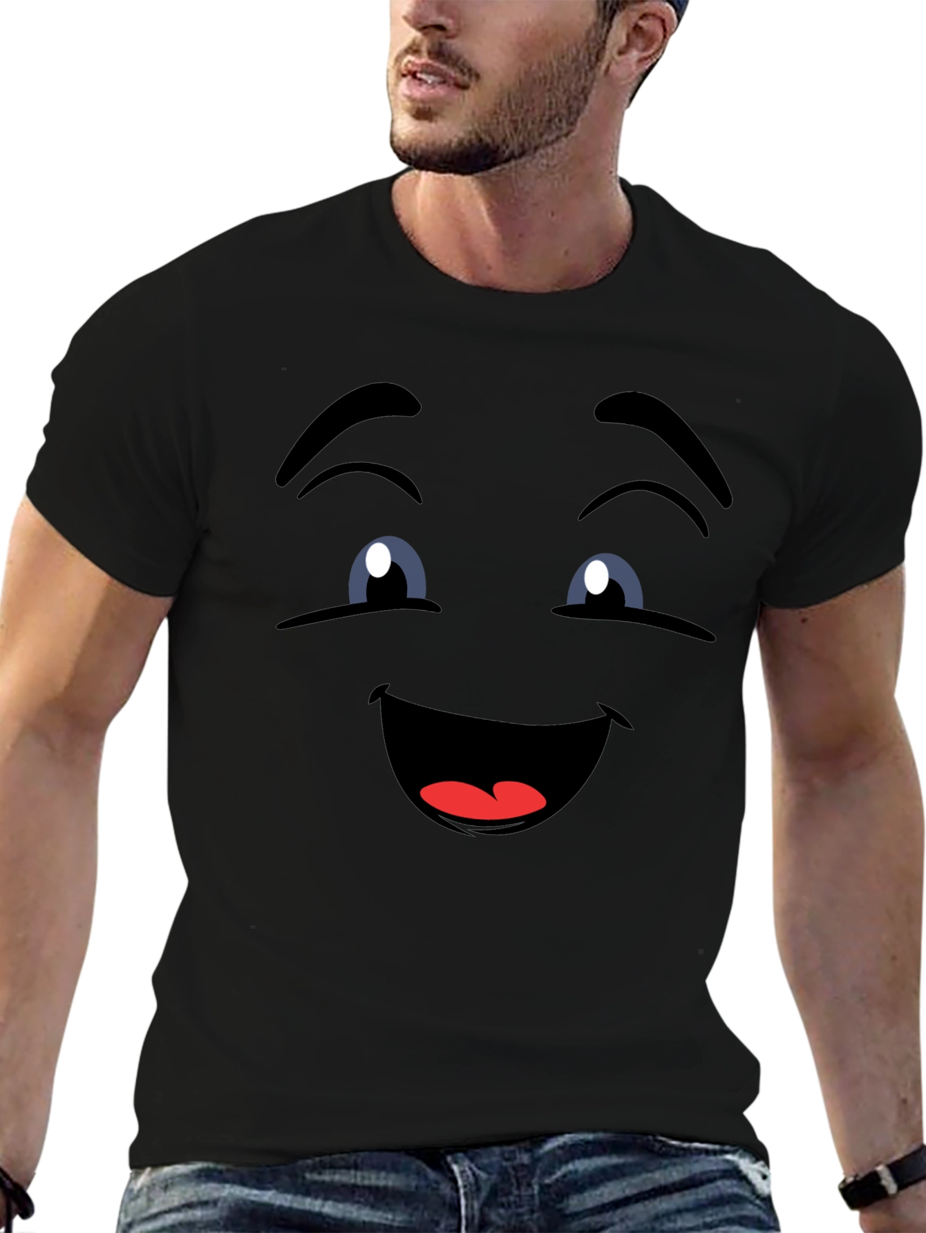 Funny Face Graphic Black T-Shirt