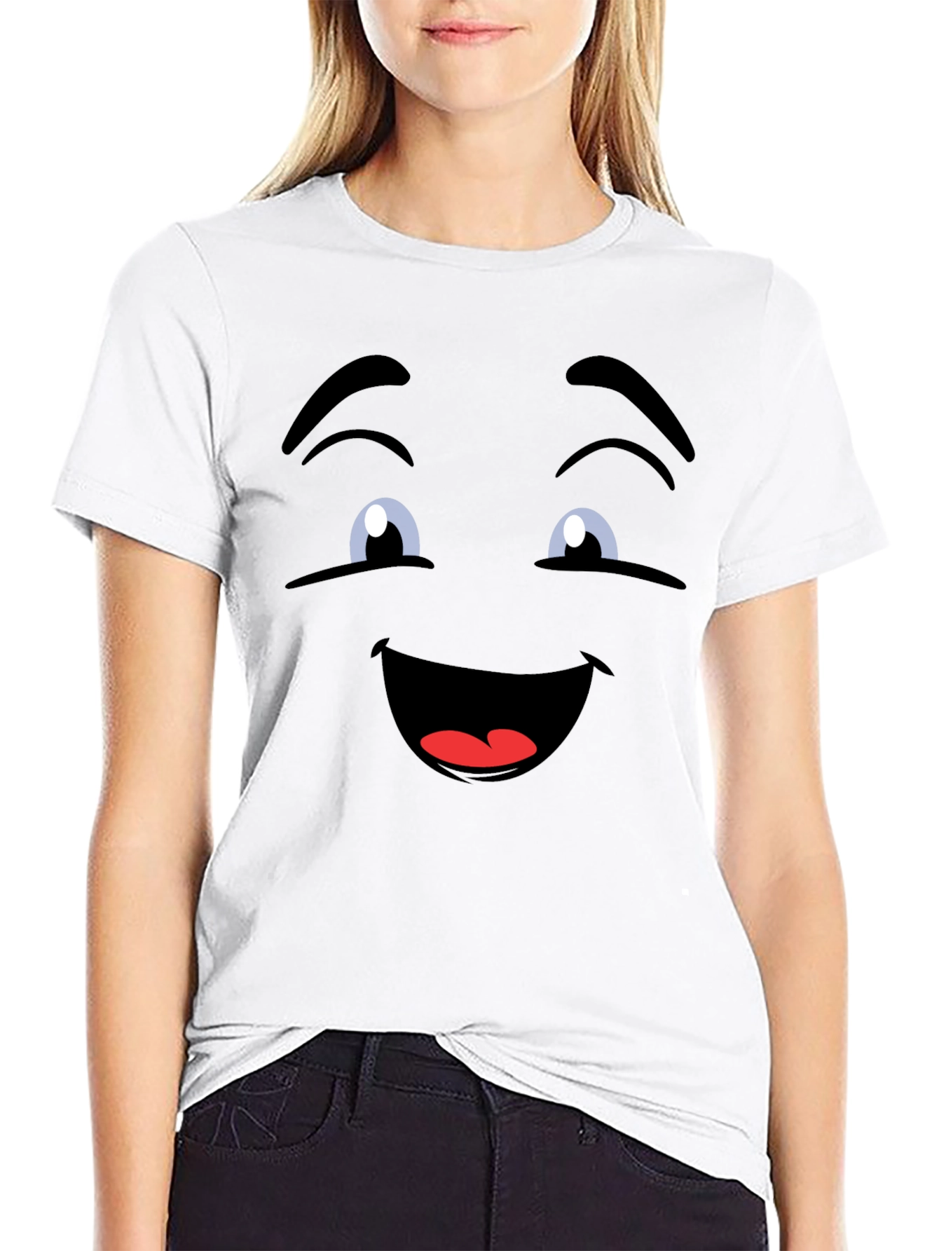 Funny Face Graphic Black T-Shirt