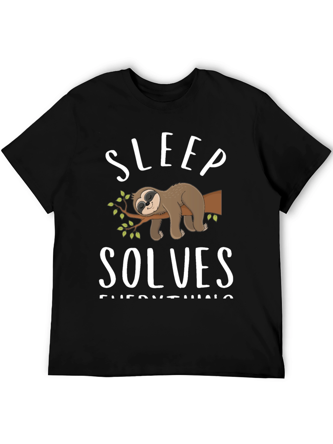 Sleep Solves Everything Sloth Graphic Tee