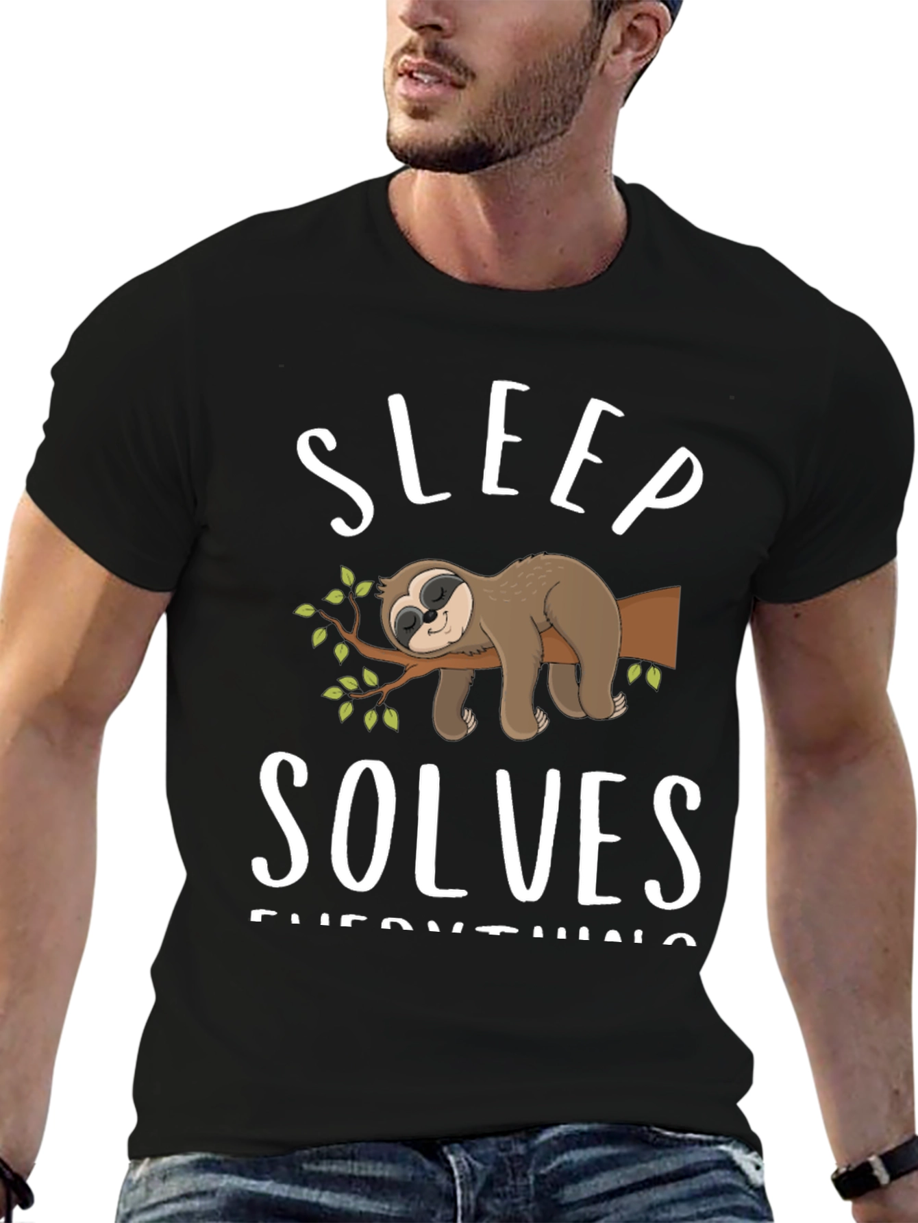 Sleep Solves Everything Sloth Graphic Tee
