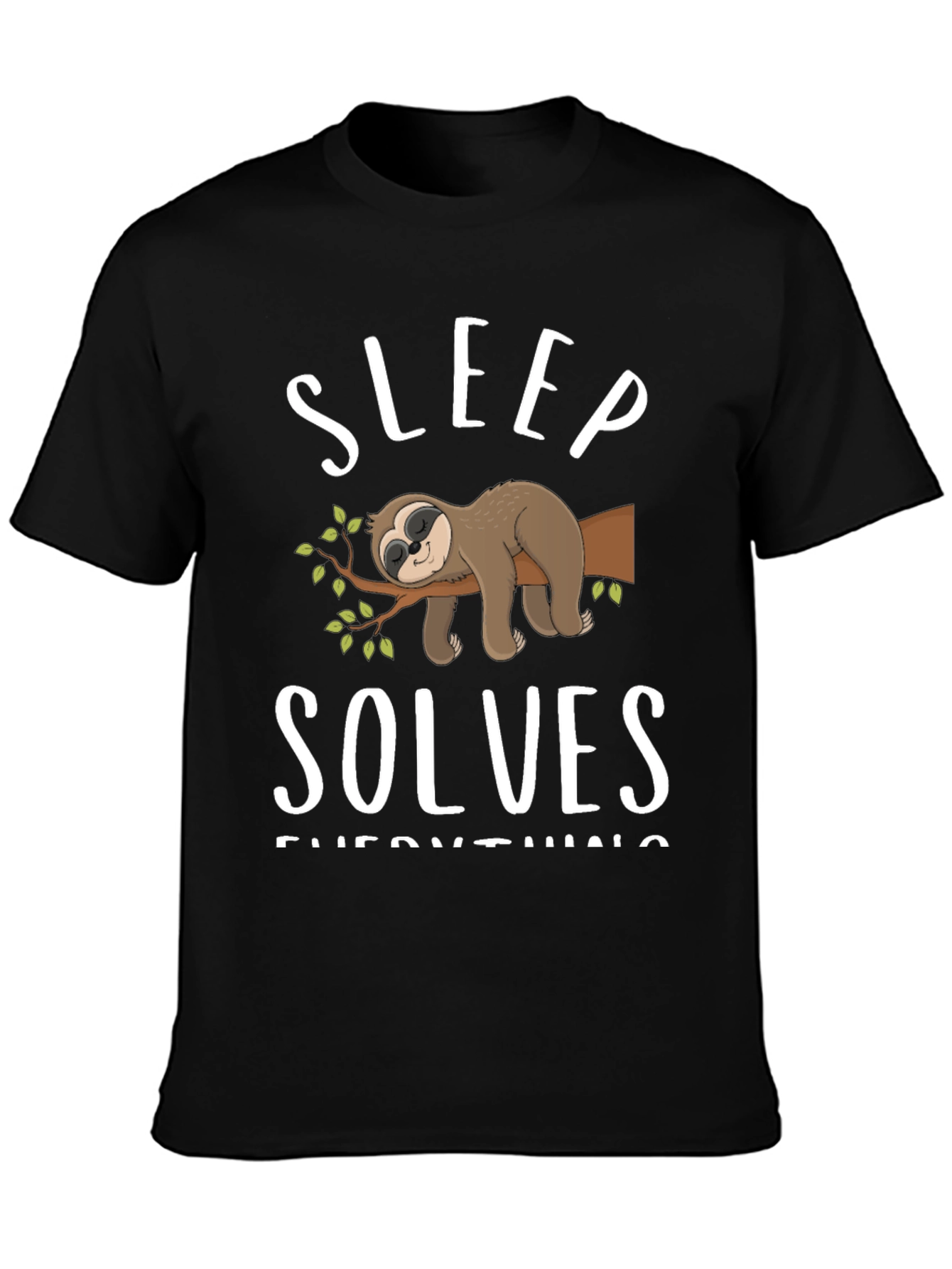Sleep Solves Everything Sloth Graphic Tee