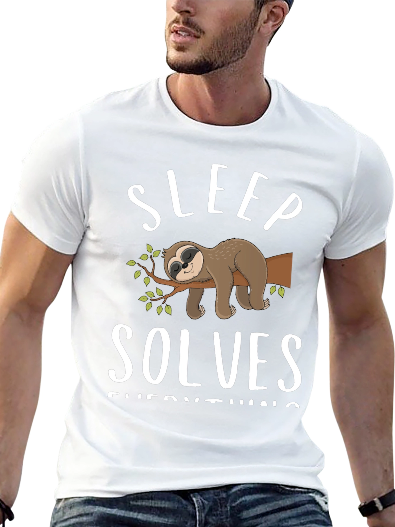 Sleep Solves Everything Sloth Graphic Tee