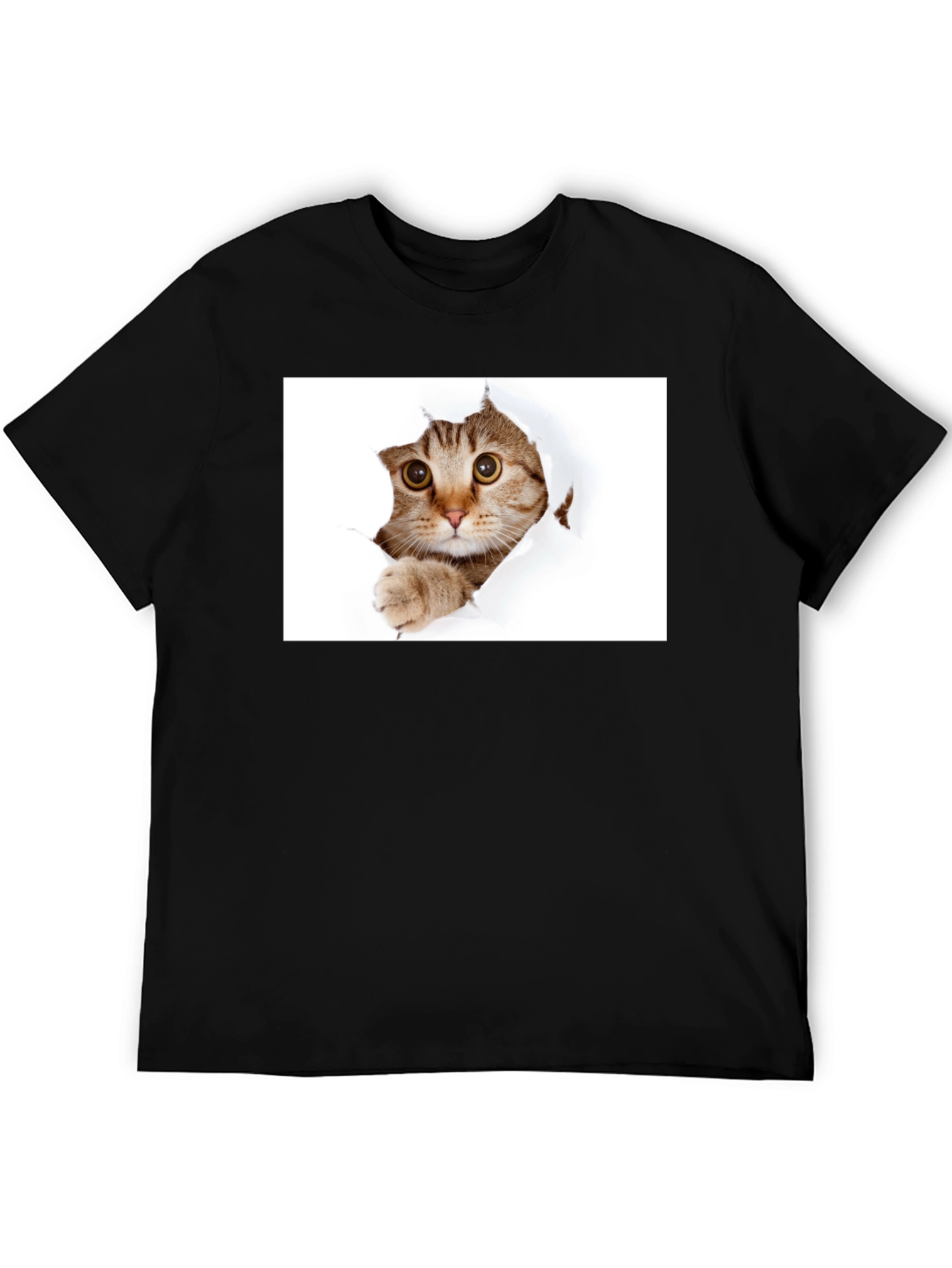 Cat Peekaboo Black T-Shirt - Unique Graphic Tee