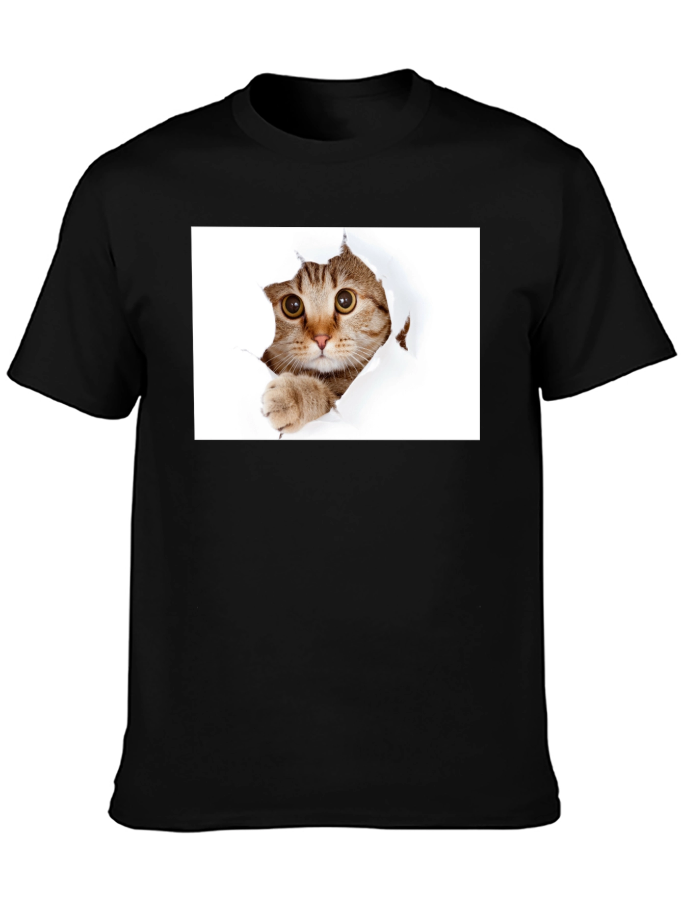 Cat Peekaboo Black T-Shirt - Unique Graphic Tee