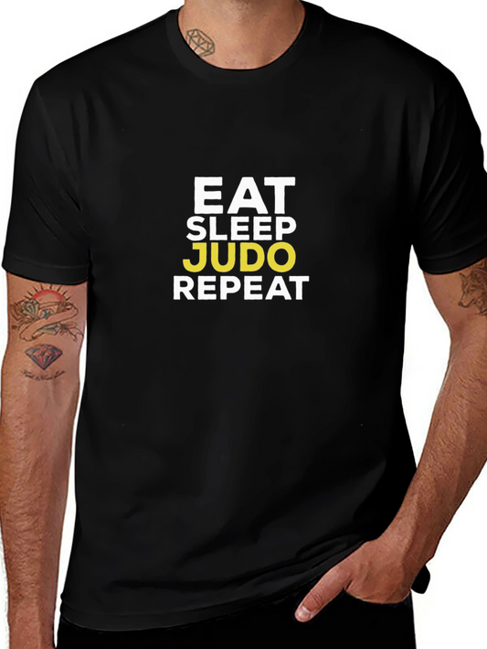 Eat Sleep Judo Repeat Black T-Shirt