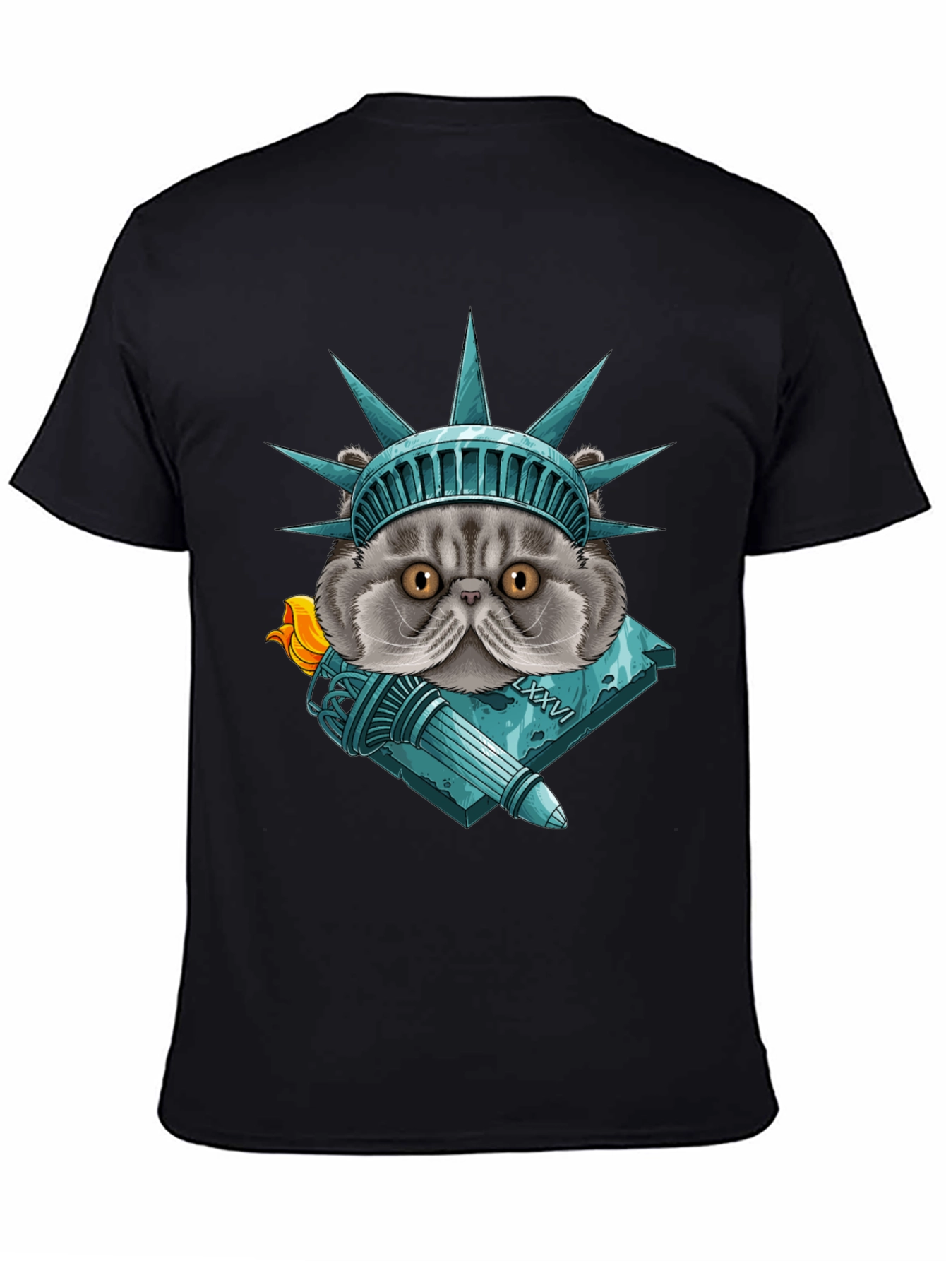 Statue of Liberty Cat Graphic T-Shirt