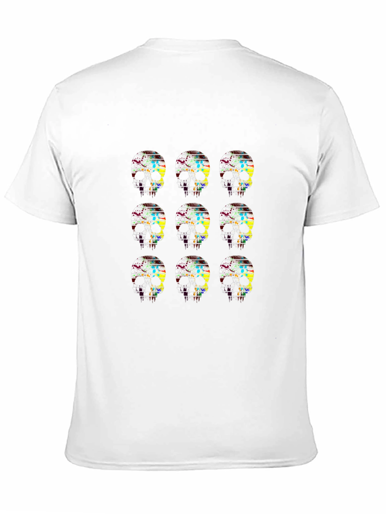 Skull Grid Graphic Black T-Shirt