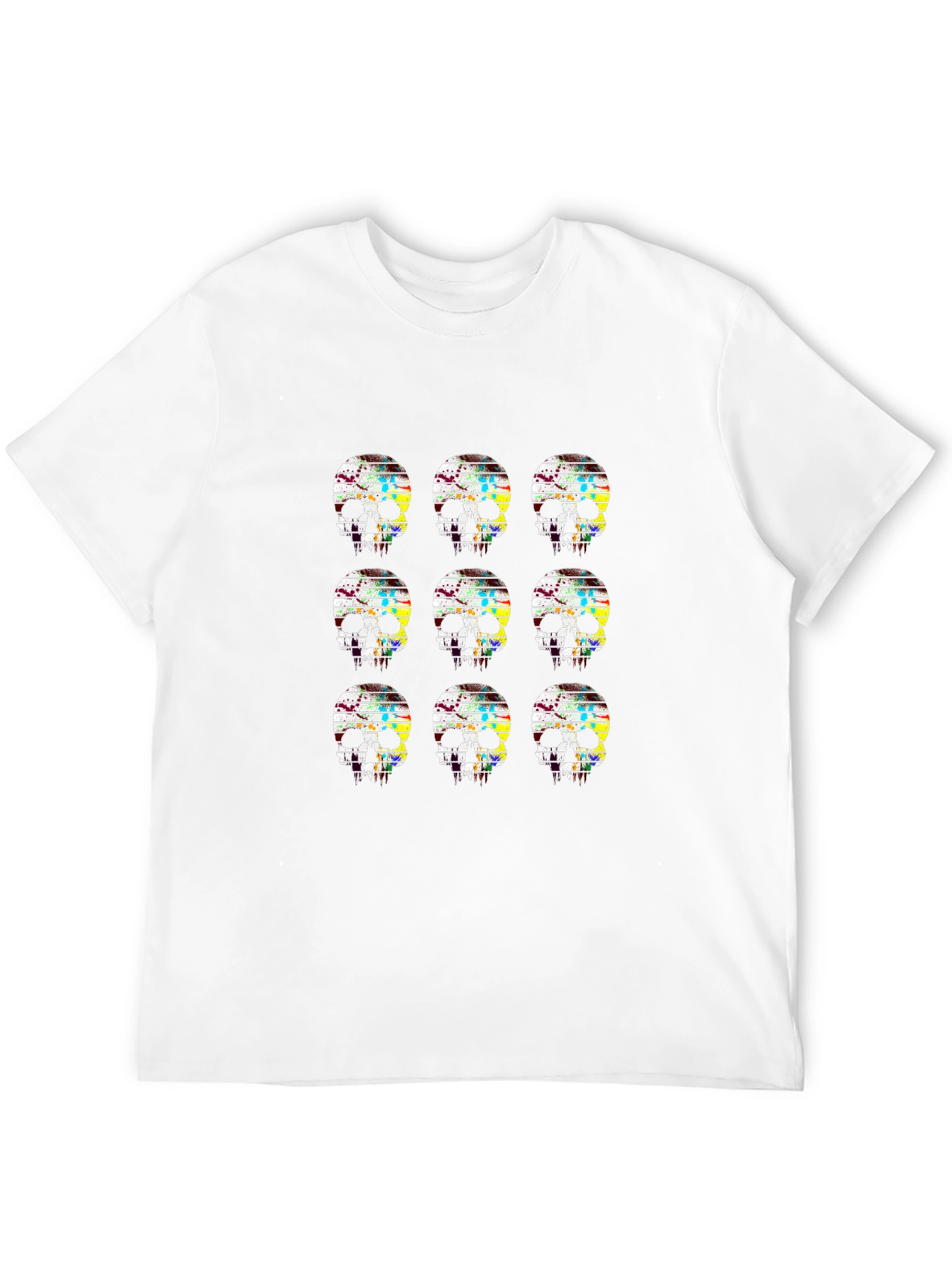 Skull Grid Graphic Black T-Shirt