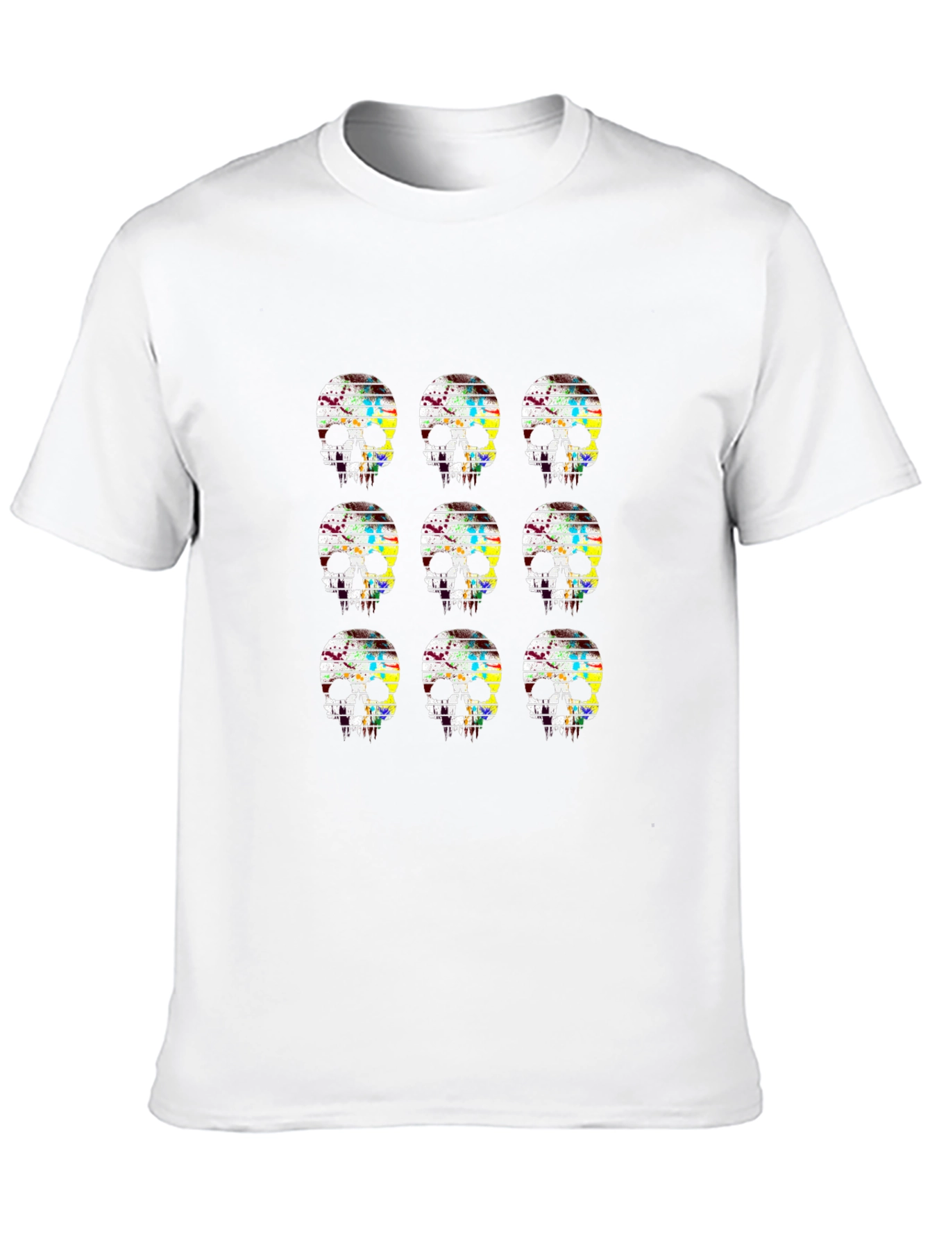 Skull Grid Graphic Black T-Shirt