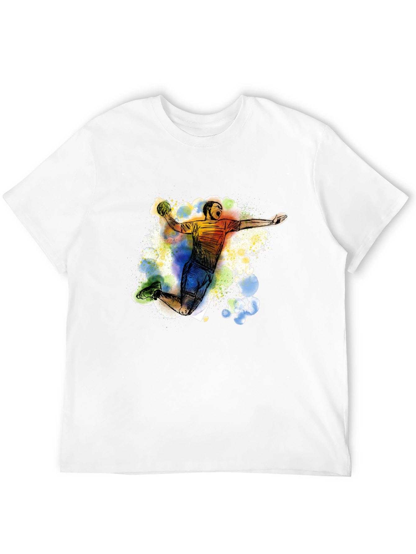 Handball Player Graphic Tee - Black