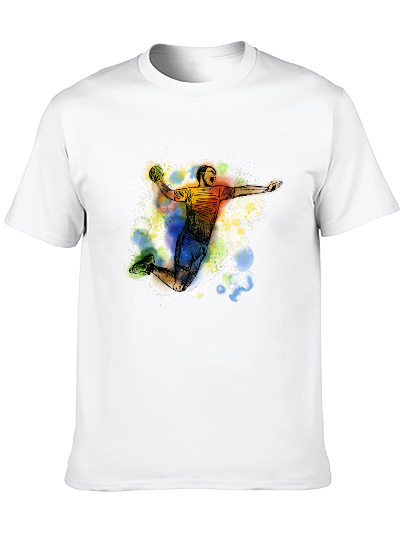 Handball Player Graphic Tee - Black