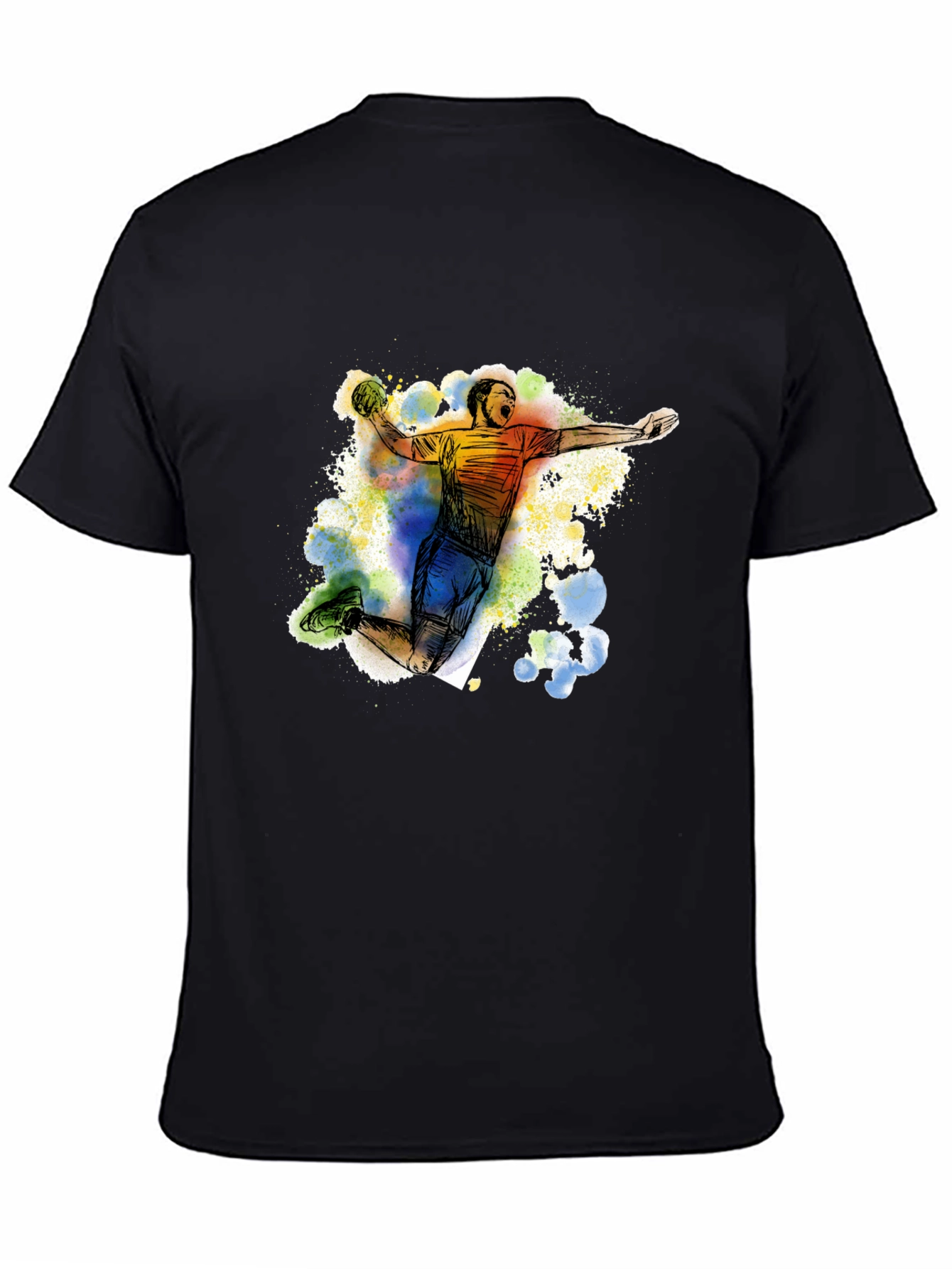 Handball Player Graphic Tee - Black
