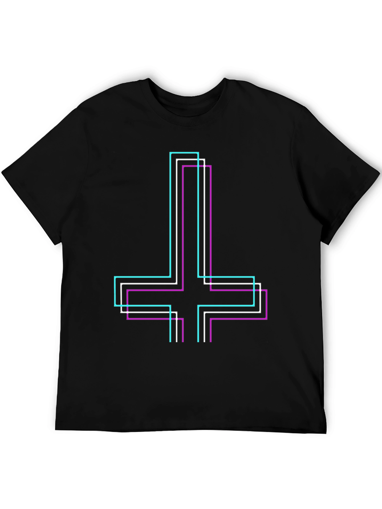 Inverted Cross Graphic Black Tee