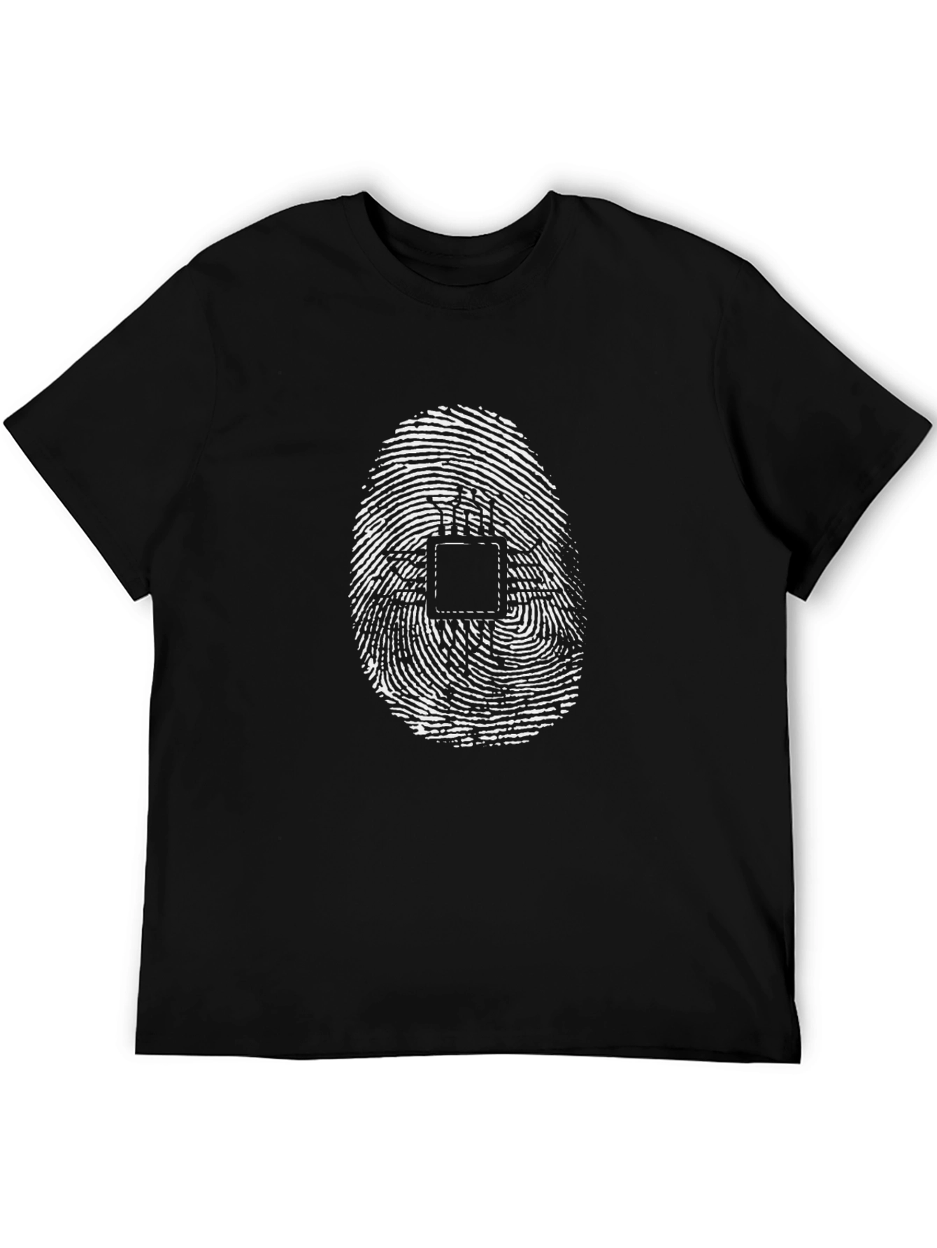 Fingerprint Circuit Black T-Shirt