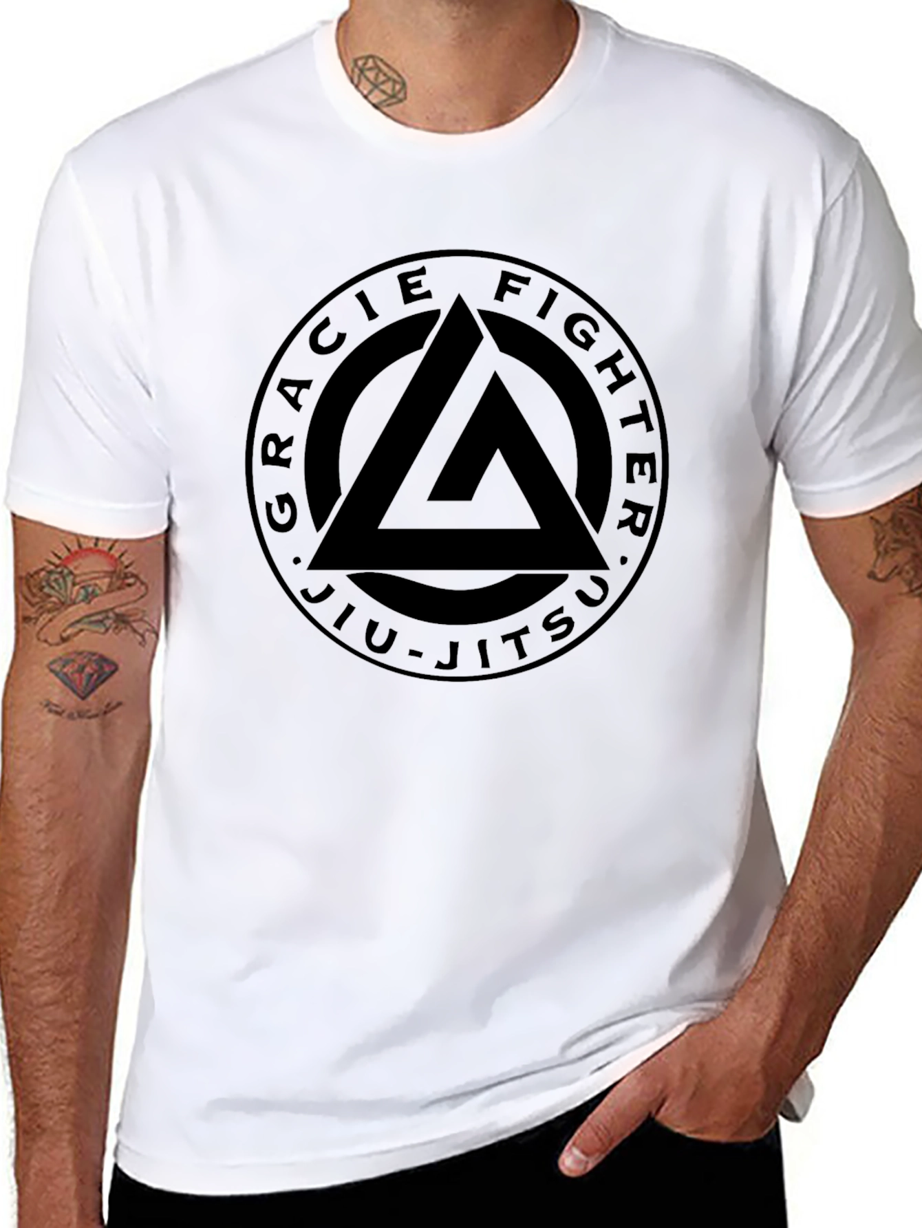 Gracie Jiu-Jitsu Fighter Black T-Shirt