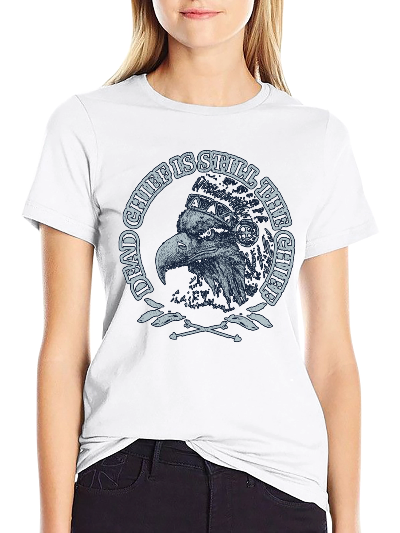 Dead Chief Eagle Graphic Tee - Black Cotton T-Shirt