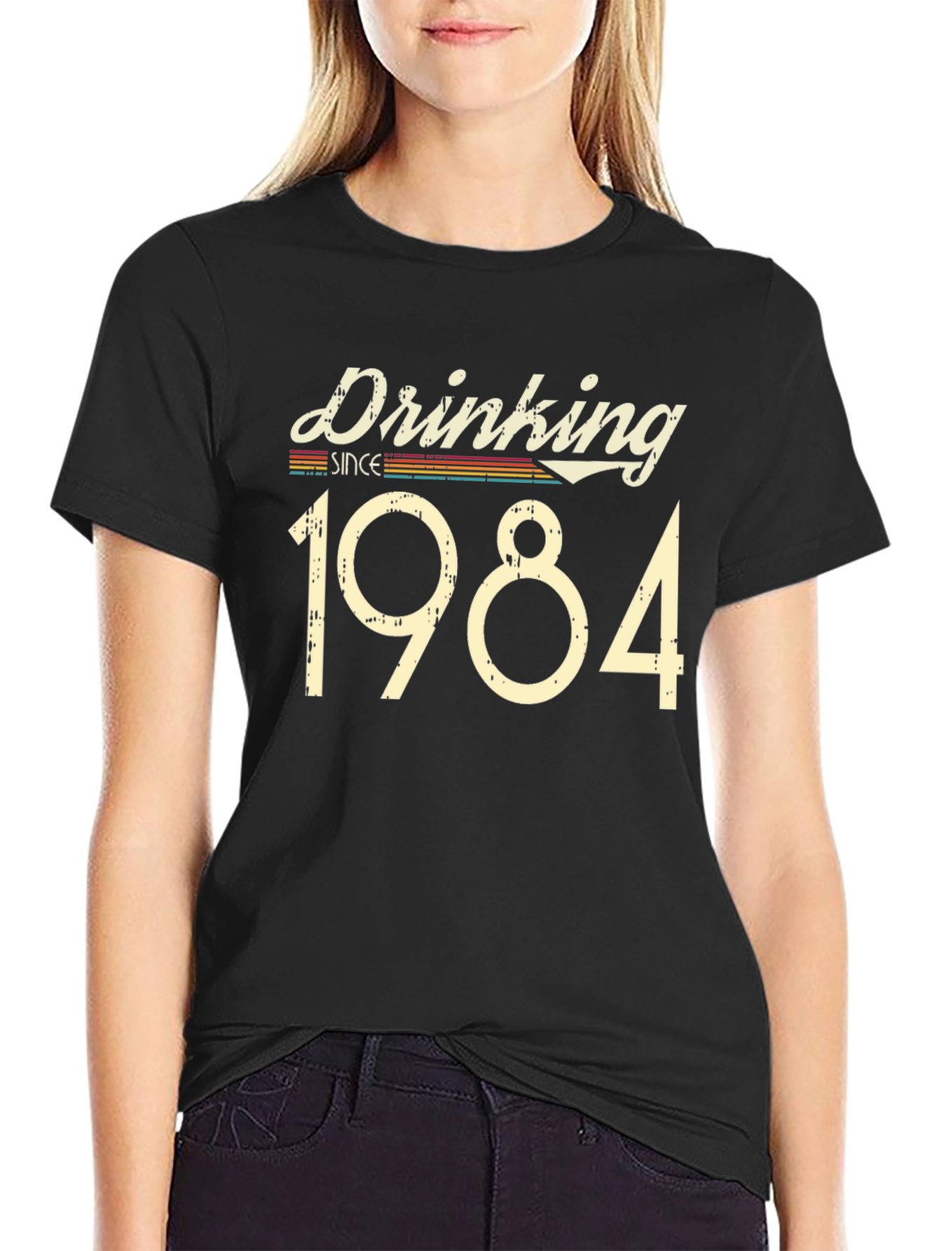 Drinking Since 1984 Black Graphic T-Shirt
