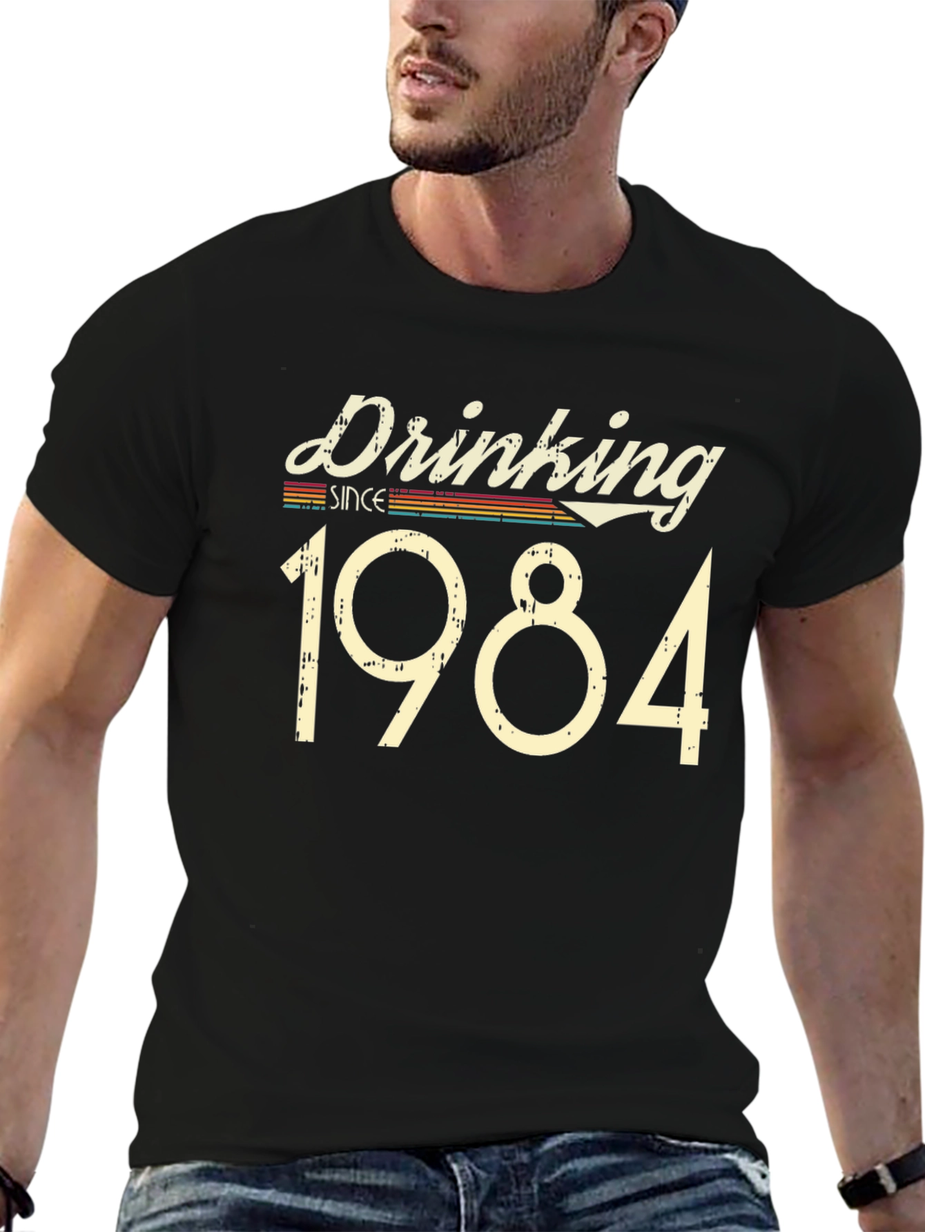 Drinking Since 1984 Black Graphic T-Shirt