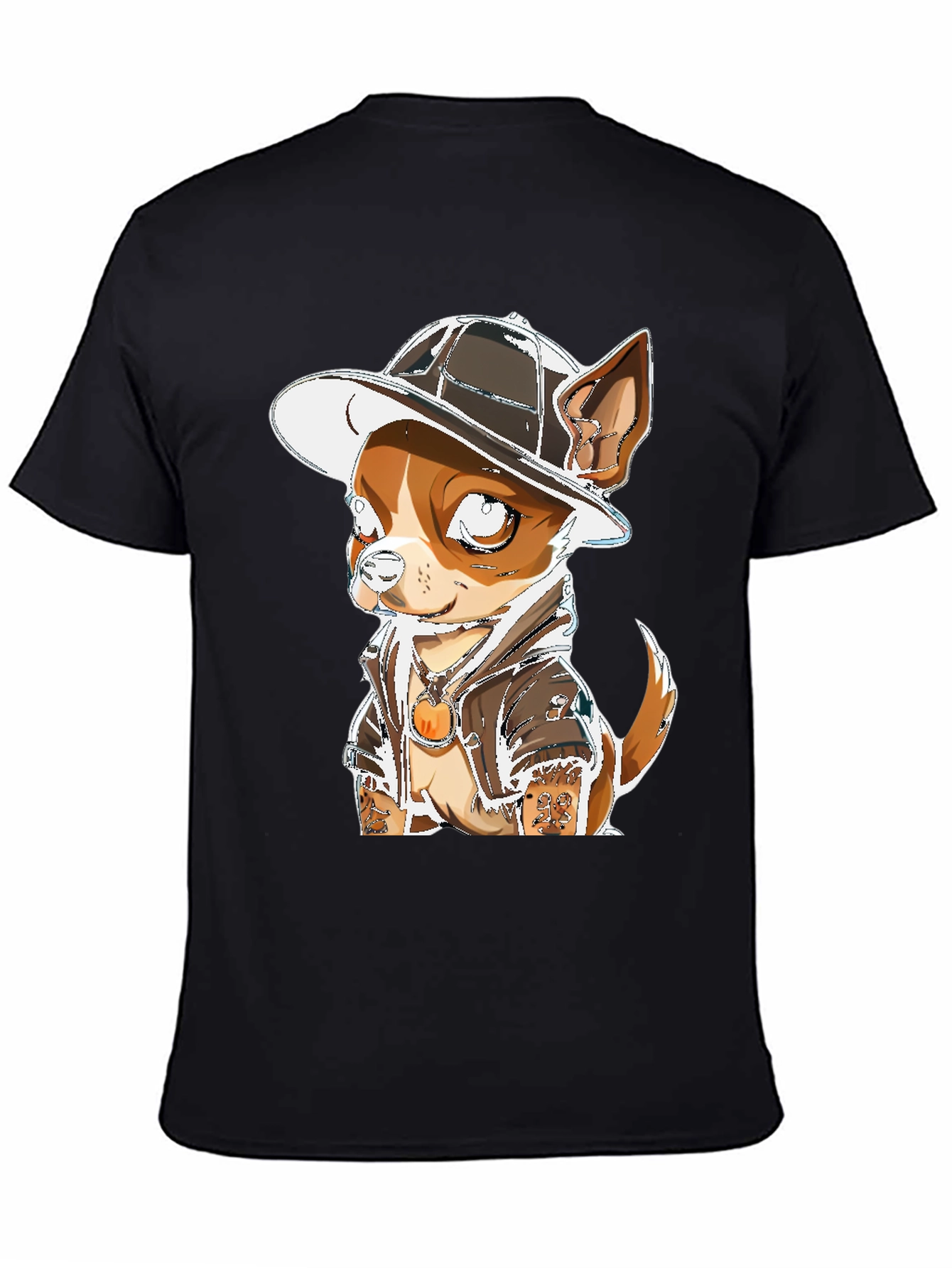 Dog with Hat Graphic Tee - Cool Canine Fashion