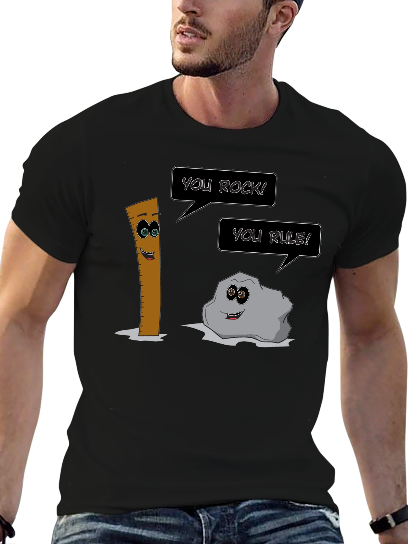 Funny Pun T-Shirt: You Rock! You Rule!